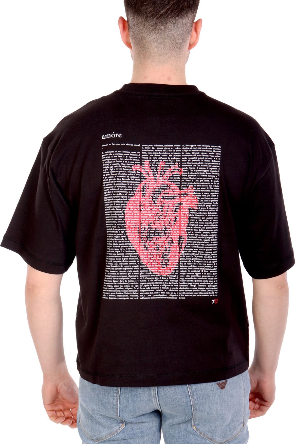 ARMANI 7 T-SHIRT LOGO ΜΑΥΡΟ