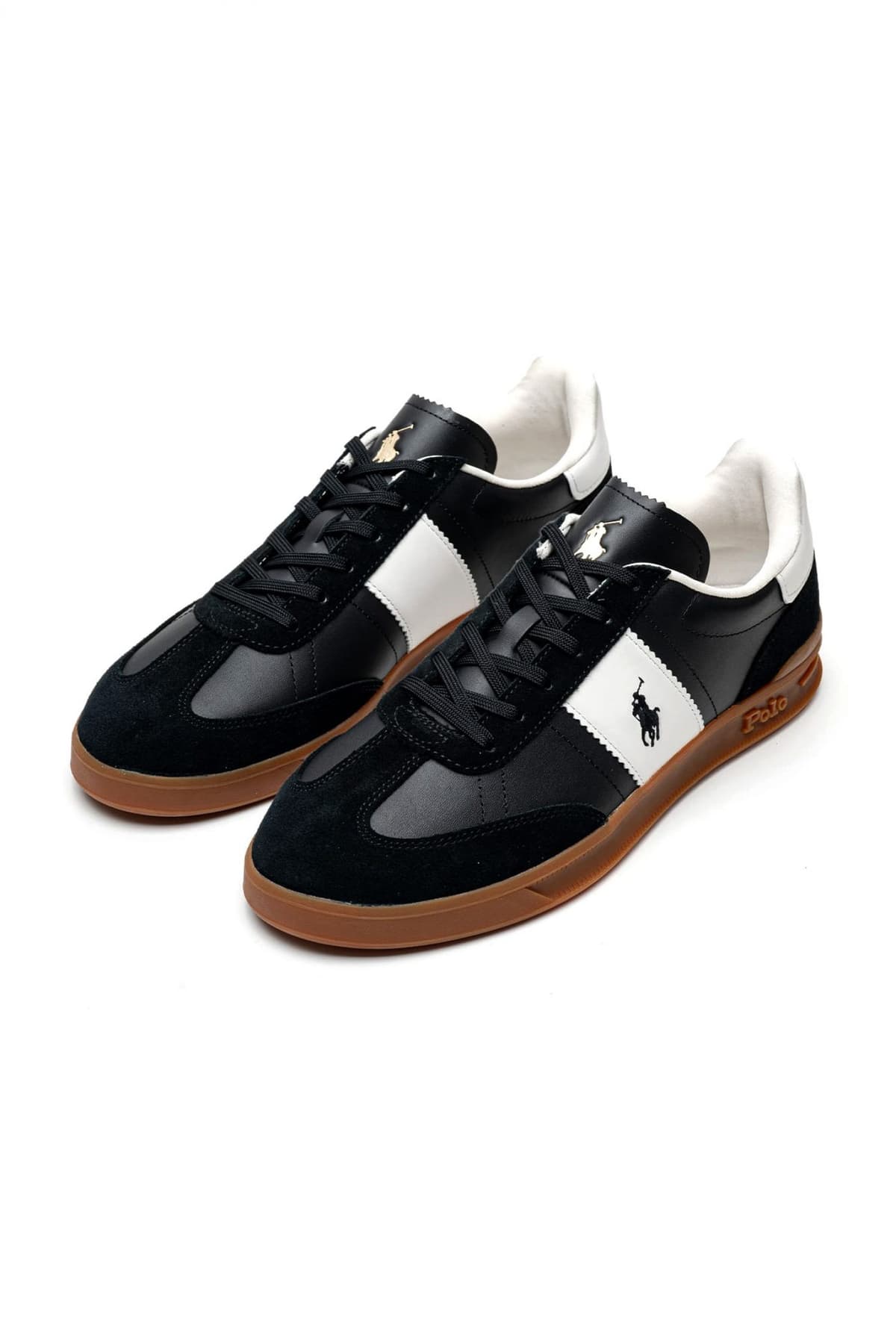 RALPH LAUREN ΠΑΠΟΥΤΣΙΑ SNEAKERS HRT AERA PP-SK-LTL ΜΑΥΡΟ-ΛΕΥΚΟ