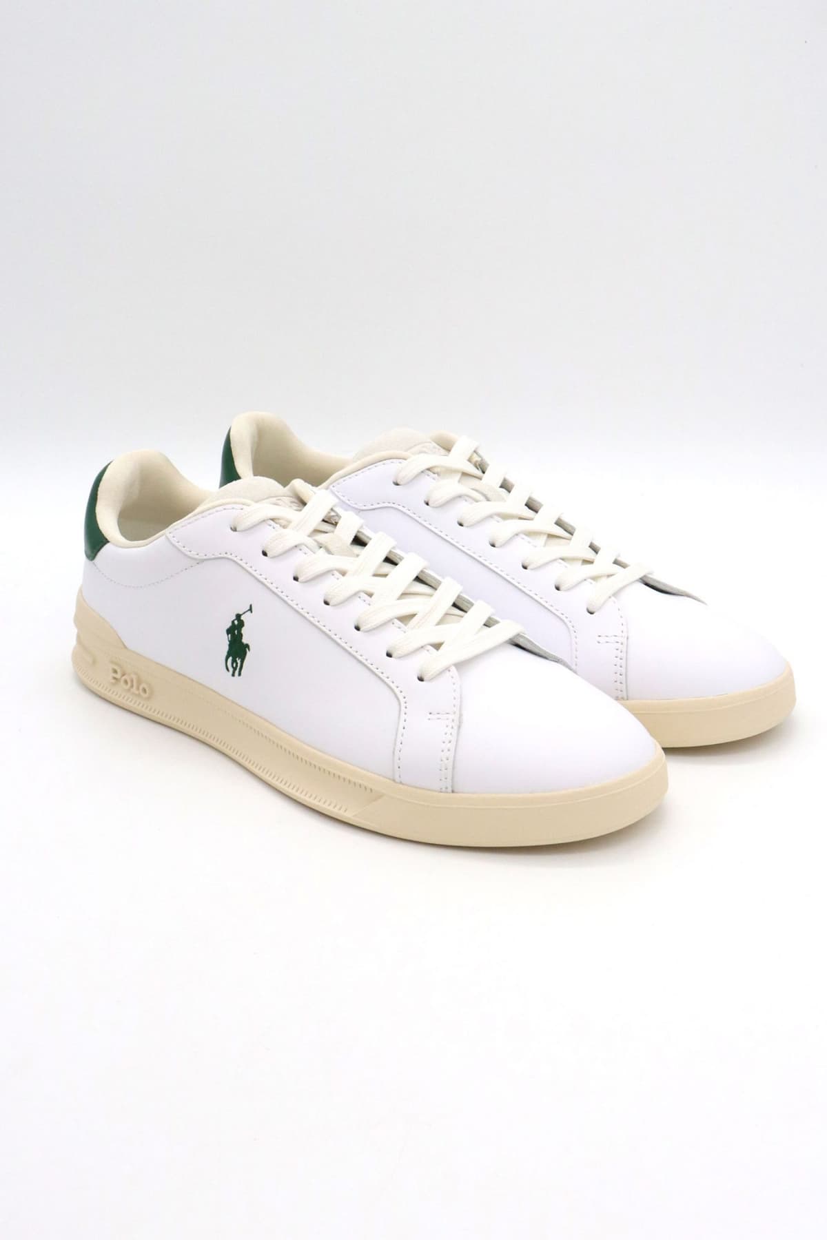 RALPH LAUREN ΠΑΠΟΥΤΣΙΑ SNEAKERS HRT II SK-LTL ΛΕΥΚΟ-ΠΡΑΣΙΝΟ