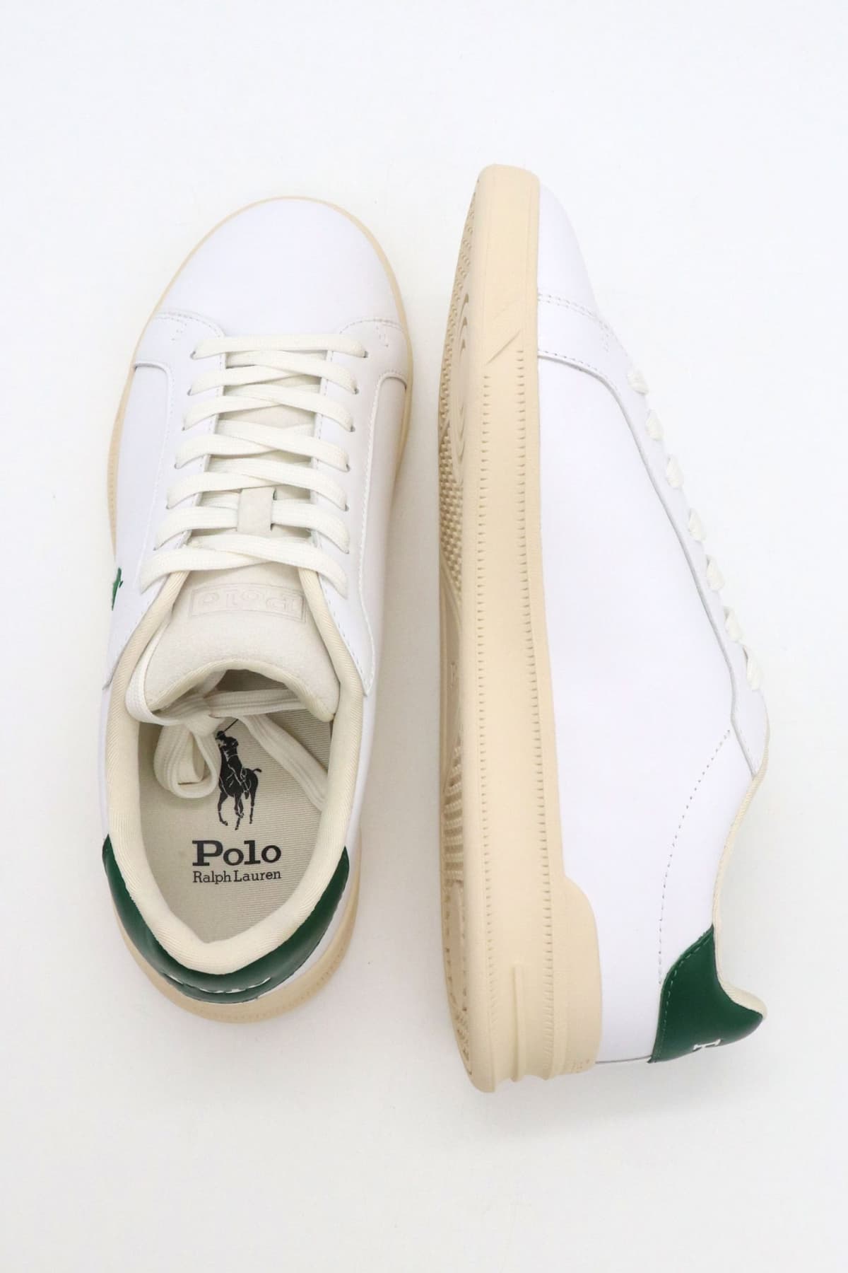 RALPH LAUREN ΠΑΠΟΥΤΣΙΑ SNEAKERS HRT II SK-LTL ΛΕΥΚΟ-ΠΡΑΣΙΝΟ