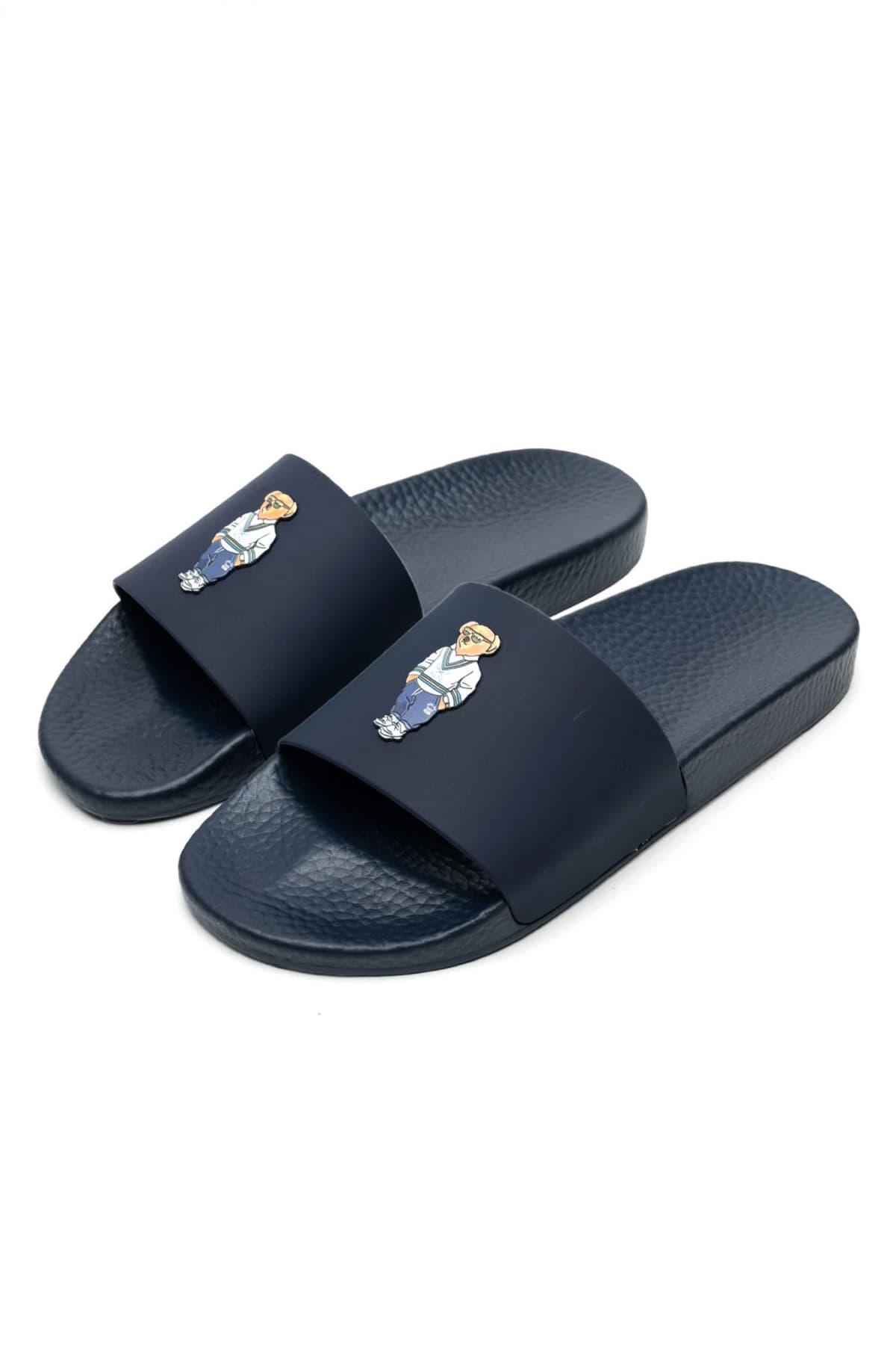 RALPH LAUREN ΠΑΝΤΟΦΛΕΣ POLO SLIDE-SN-SLI LOGO BEAR ΜΠΛΕ