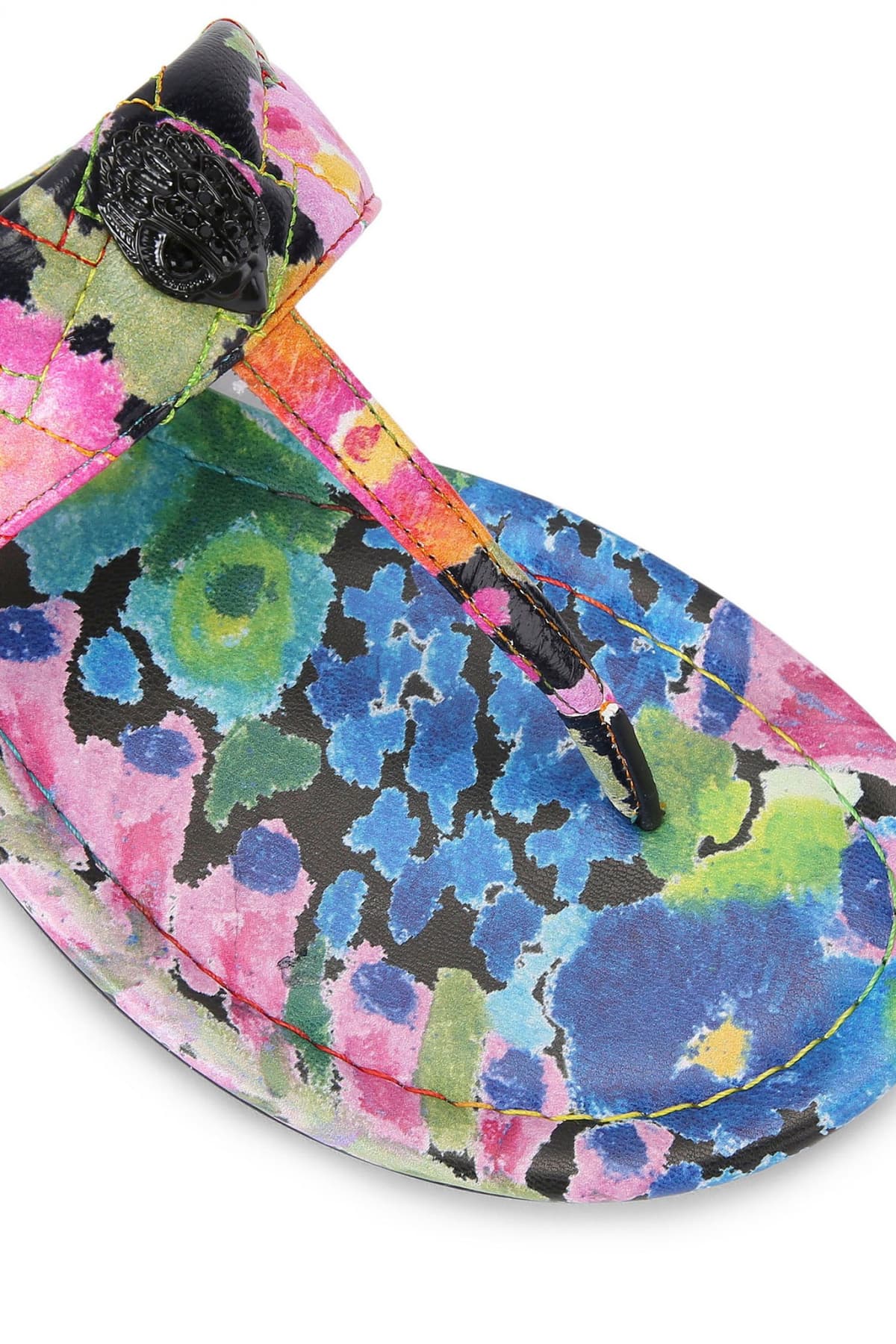 KURT GEIGER ΠΑΠΟΥΤΣΙΑ ΣΑΝΔΑΛΙΑ KENSINGTON Τ-ΒΑR-SANDAL FLORAL LOGO ΠΟΛΥΧΡΩΜΟ
