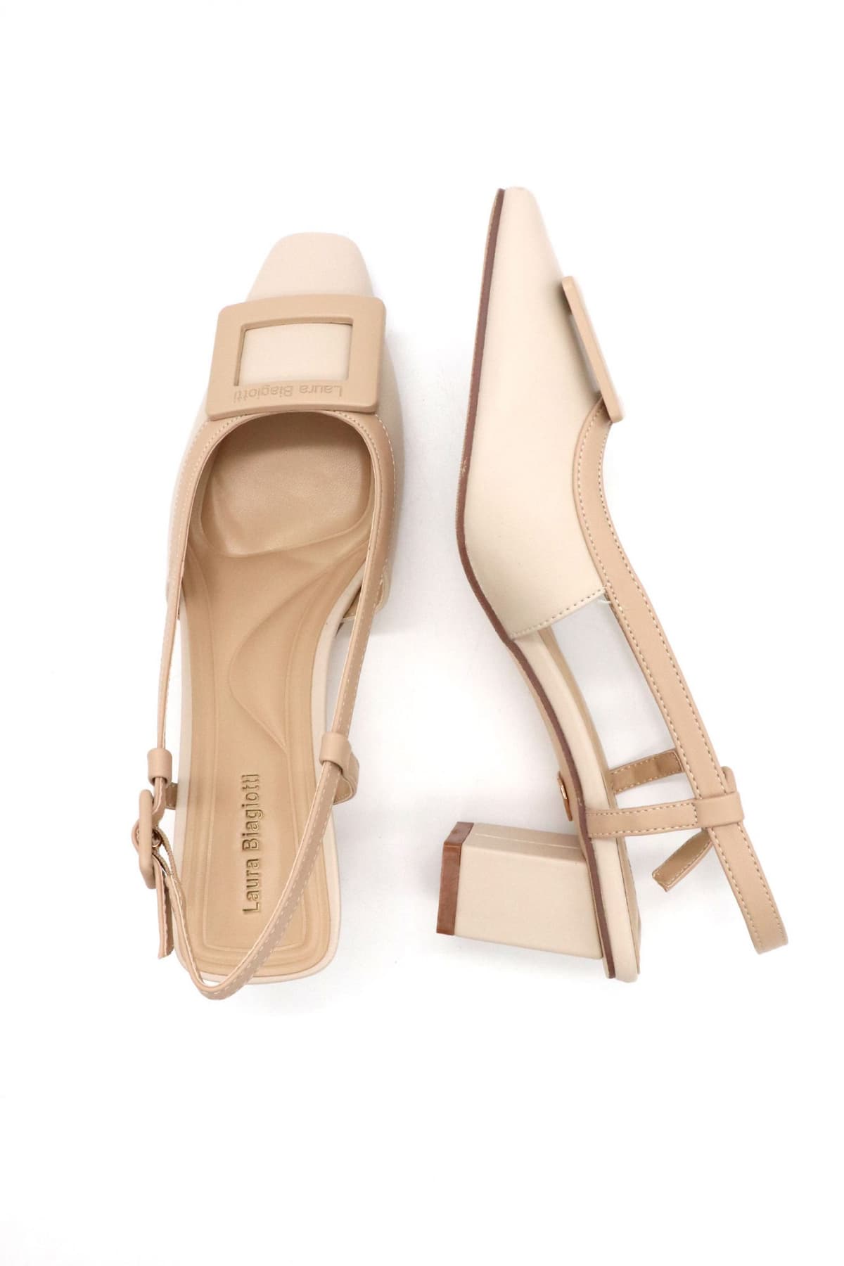 LAURA BIAGIOTTI ΠΑΠΟΥΤΣΙΑ MULES AΓΚΡΑΦΑ LOGO ΜΠΕΖ