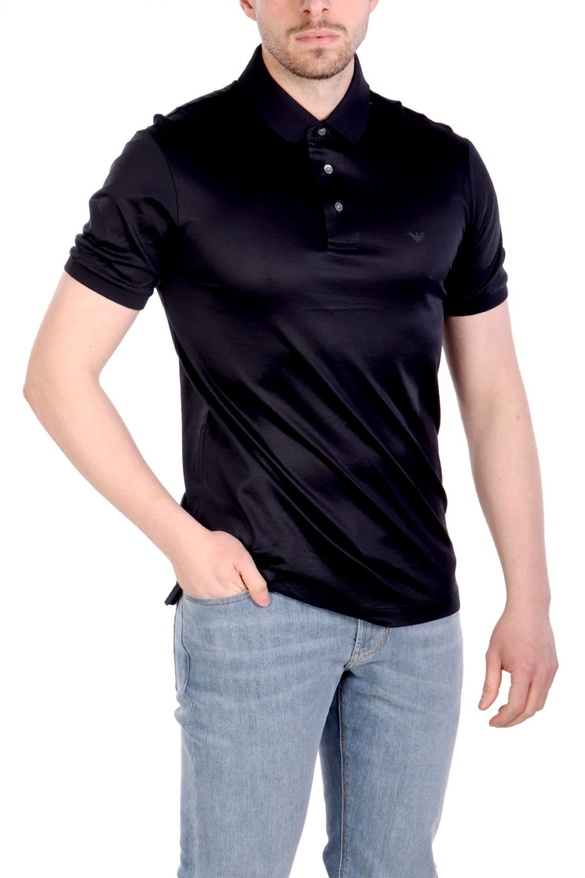 EMPORIO ARMANI POLO LOGO ΜΠΛΕ