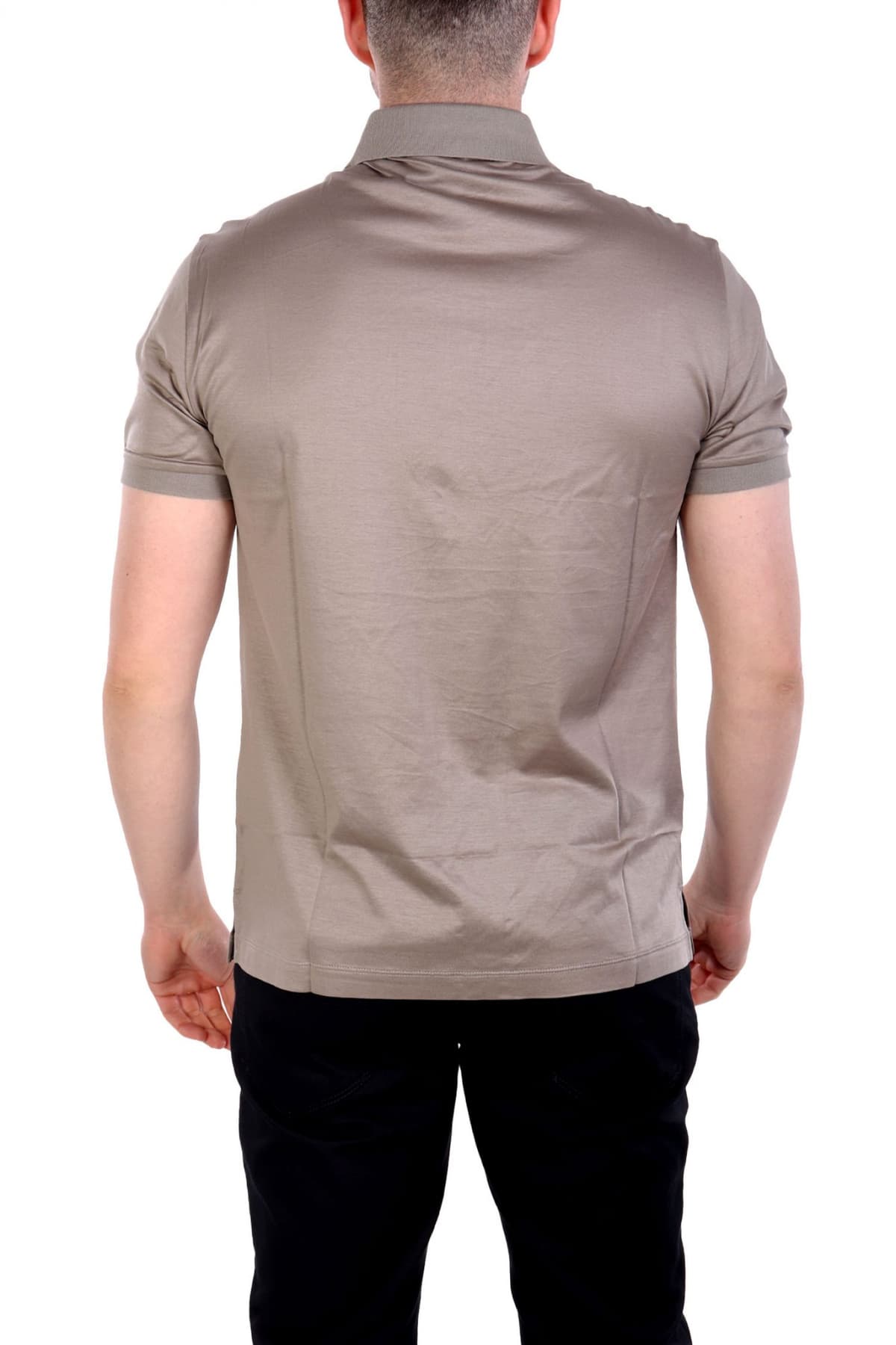 EMPORIO ARMANI POLO LOGO ΜΠΕΖ-ΓΚΡΙ