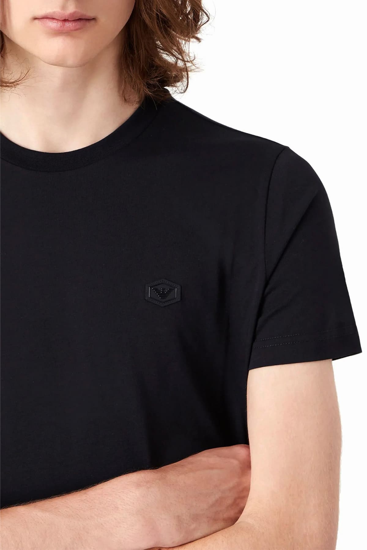 EMPORIO ARMANI T-SHIRT LOGO ΜΠΛΕ