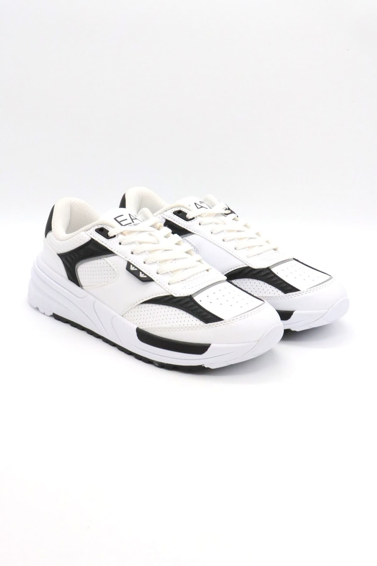 ARMANI 7 ΠΑΠΟΥΤΣΙΑ SNEAKERS LOGO ΛΕΥΚΟ-ΜΑΥΡΟ