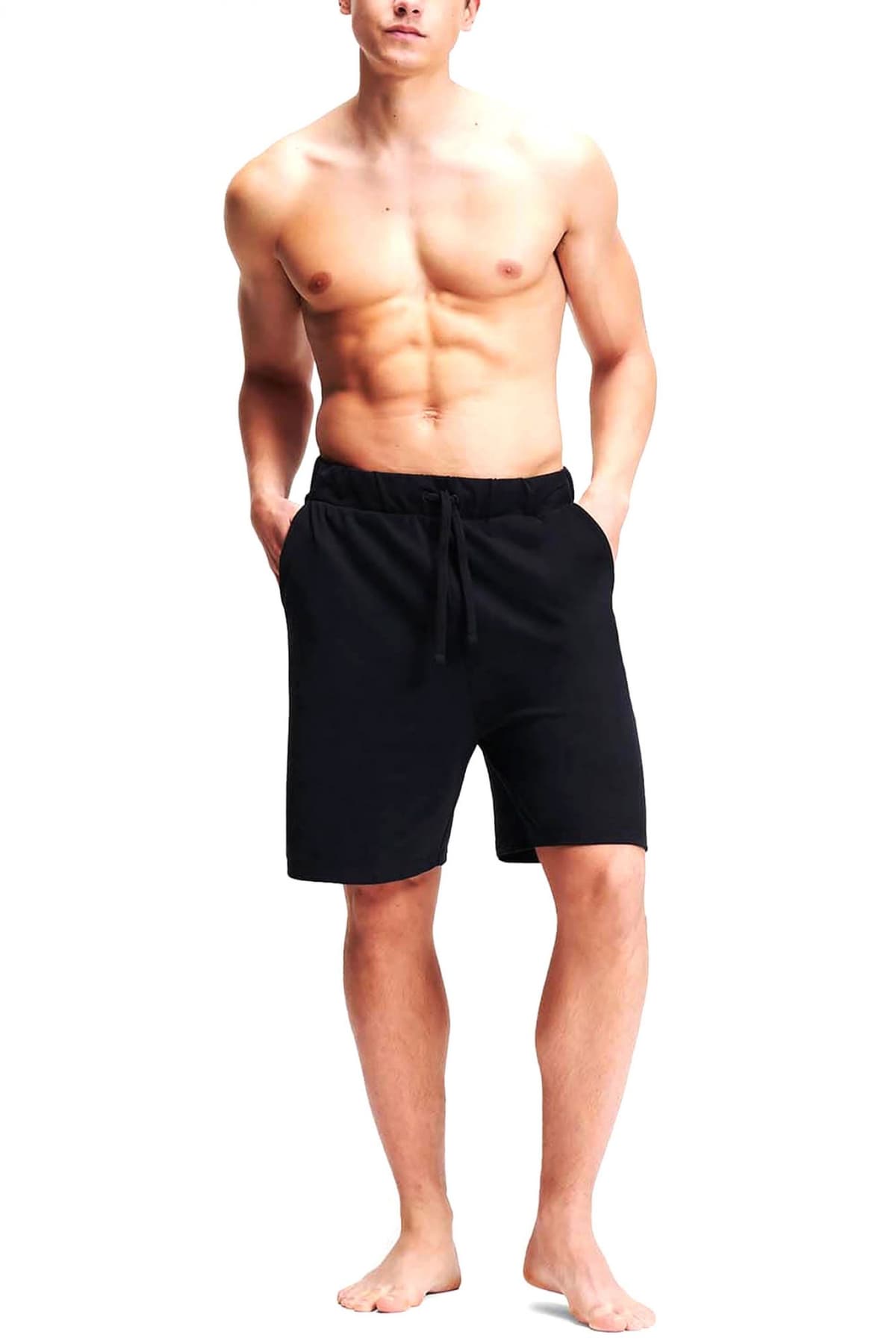 KARL LAGERFELD ΒΕΡΜΟΥΔΑ ΦΟΥΤΕΡ ELONGATED LOGO SHORTS ΜΑΥΡΟ