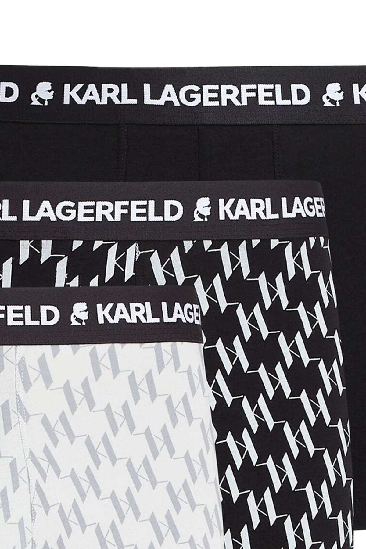 KARL LAGERFELD ΕΣΩΡΟΥΧΑ 3PACK MOMOGRAM AOP TRUNK ΜΑΥΡΟ-ΓΚΡΙ