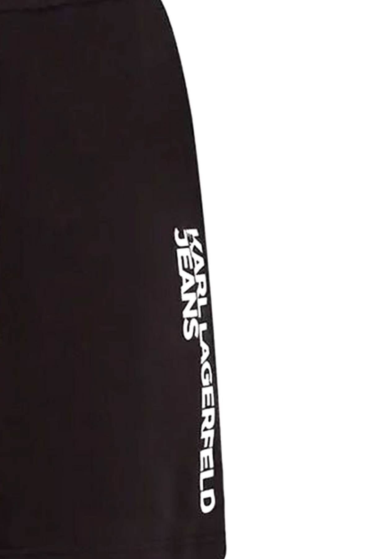 KARL LAGERFELD JEANS ΒΕΡΜΟΥΔΑ ΦΟΥΤΕΡ TEXT LOGO ΜΑΥΡΟ