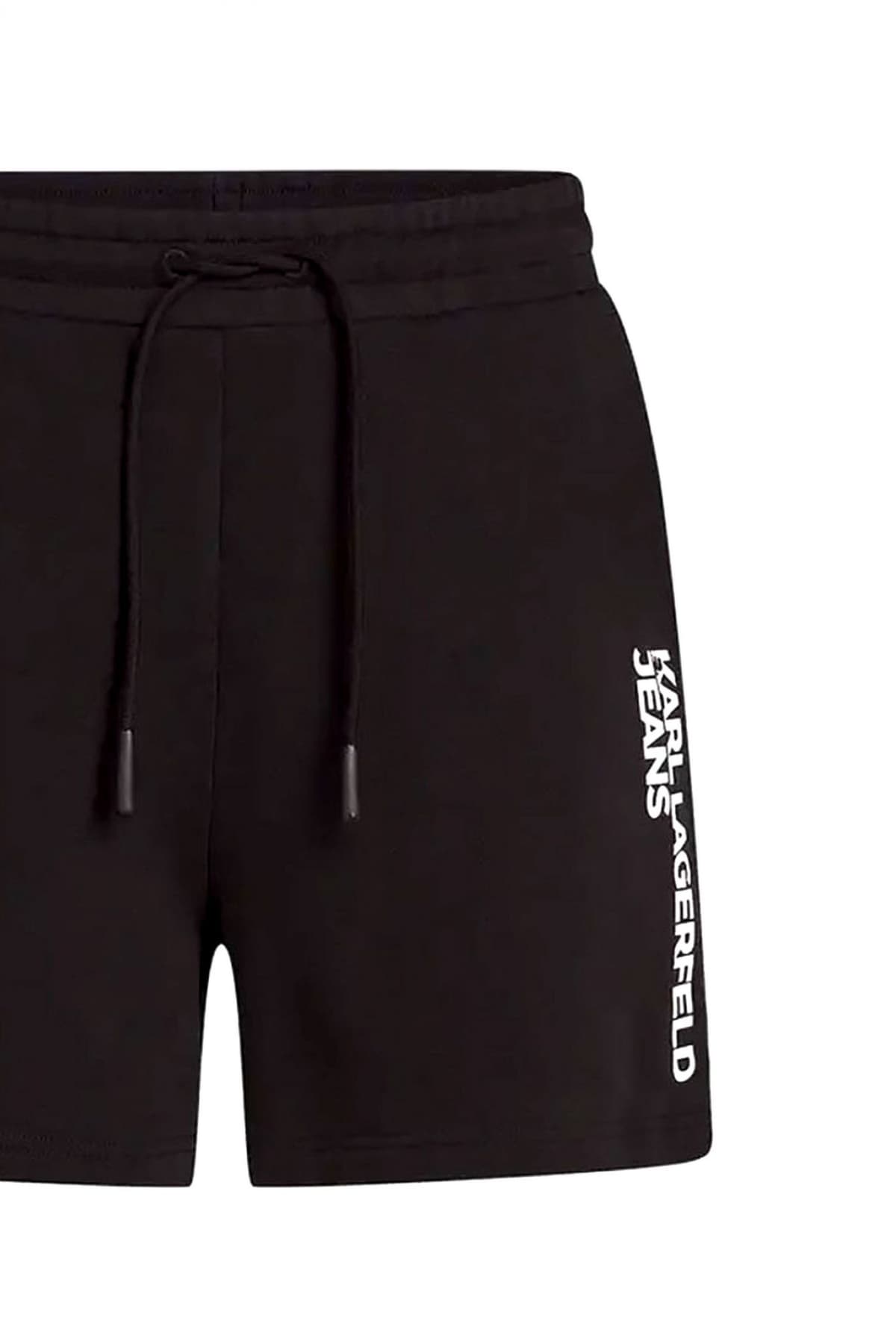 KARL LAGERFELD JEANS ΒΕΡΜΟΥΔΑ ΦΟΥΤΕΡ TEXT LOGO ΜΑΥΡΟ