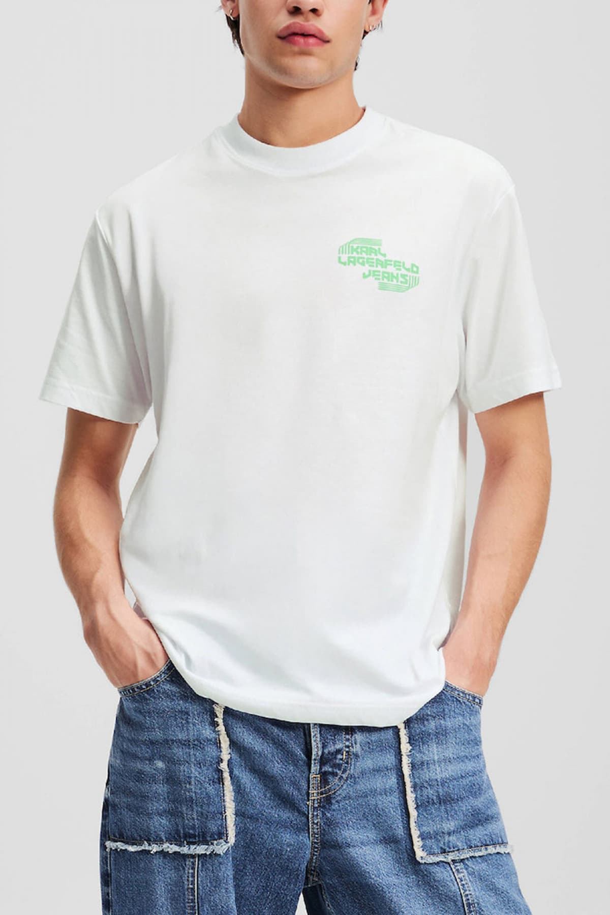 KARL LAGERFELD JEANS T-SHIRT REGULAR SPORT LOGO TEE ΛΕΥΚΟ