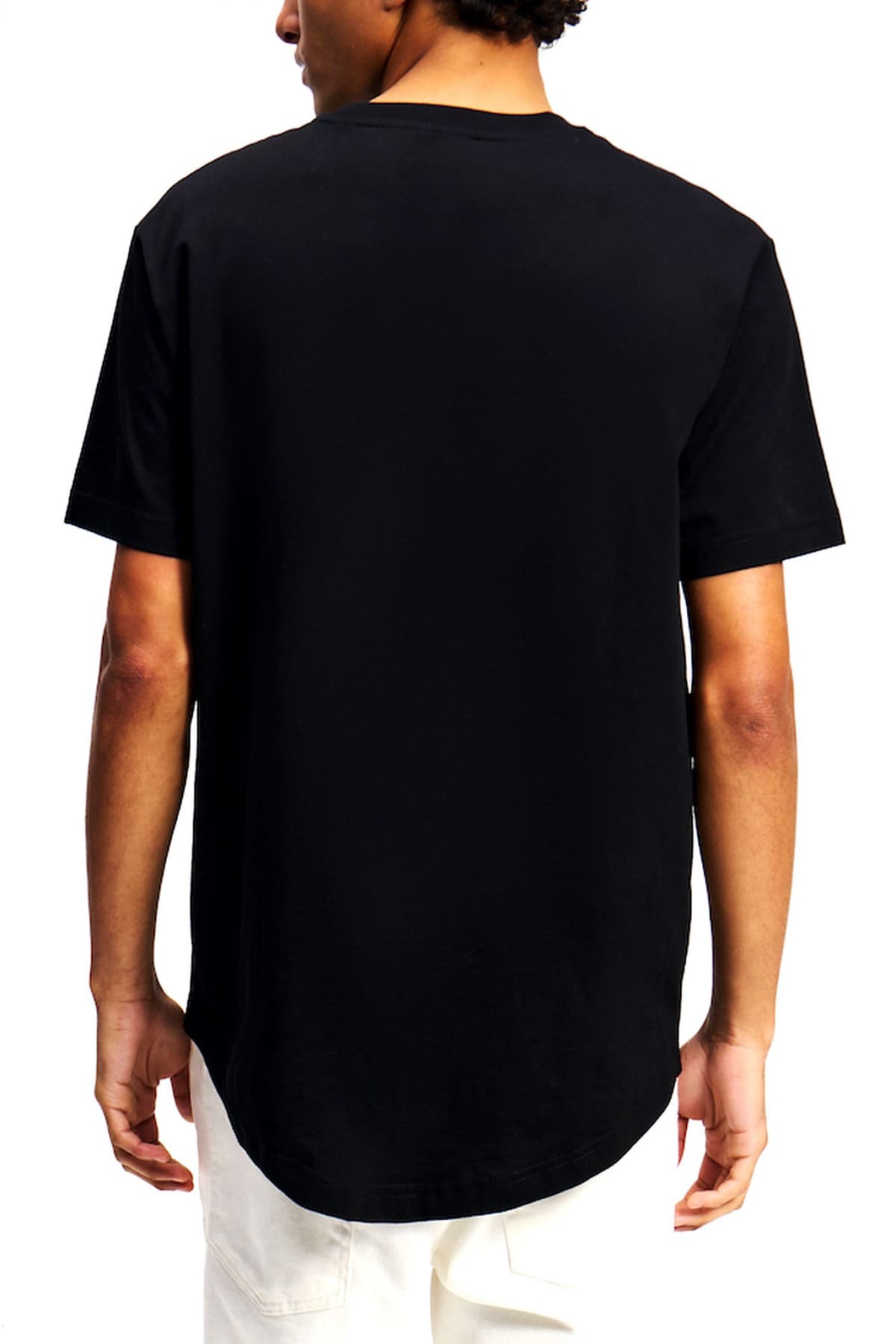 KARL LAGERFELD JEANS T-SHIRT ΜΕ ΟΒΑΛ ΤΕΛΕΙΩΜΑ CURVED HEM SHIBORI REGULAR FIT ΜΑΥΡΟ