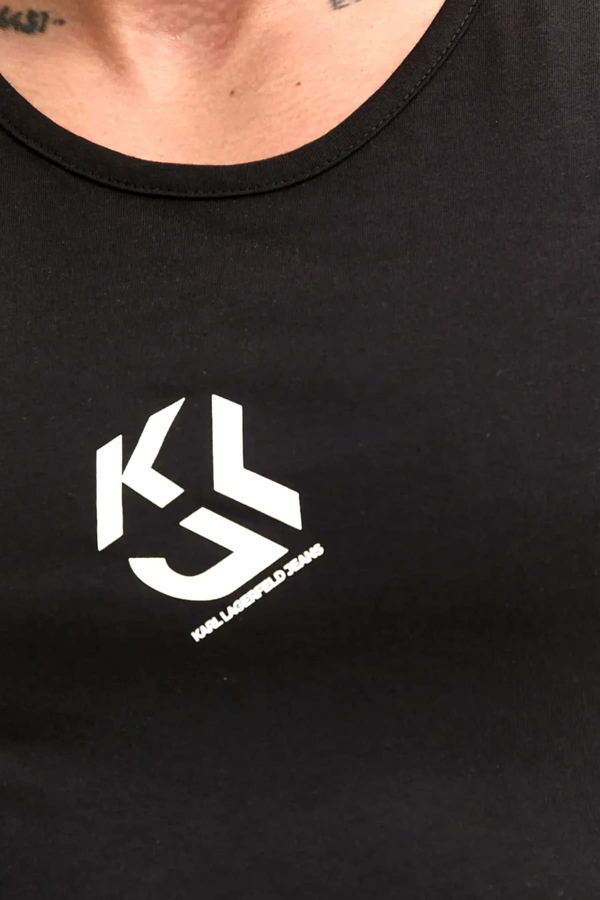 KARL LAGERFELD JEANS T-SHIRT ΤΙΡΑΝΤΕ JERSEY VEST ΜΑΥΡΟ