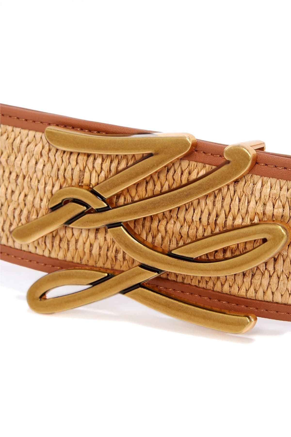 KARL LAGERFELD ΖΩΝΗ K/AUTOGRAPH RAFFIA H5 BELT LOGO ΜΠΕΖ