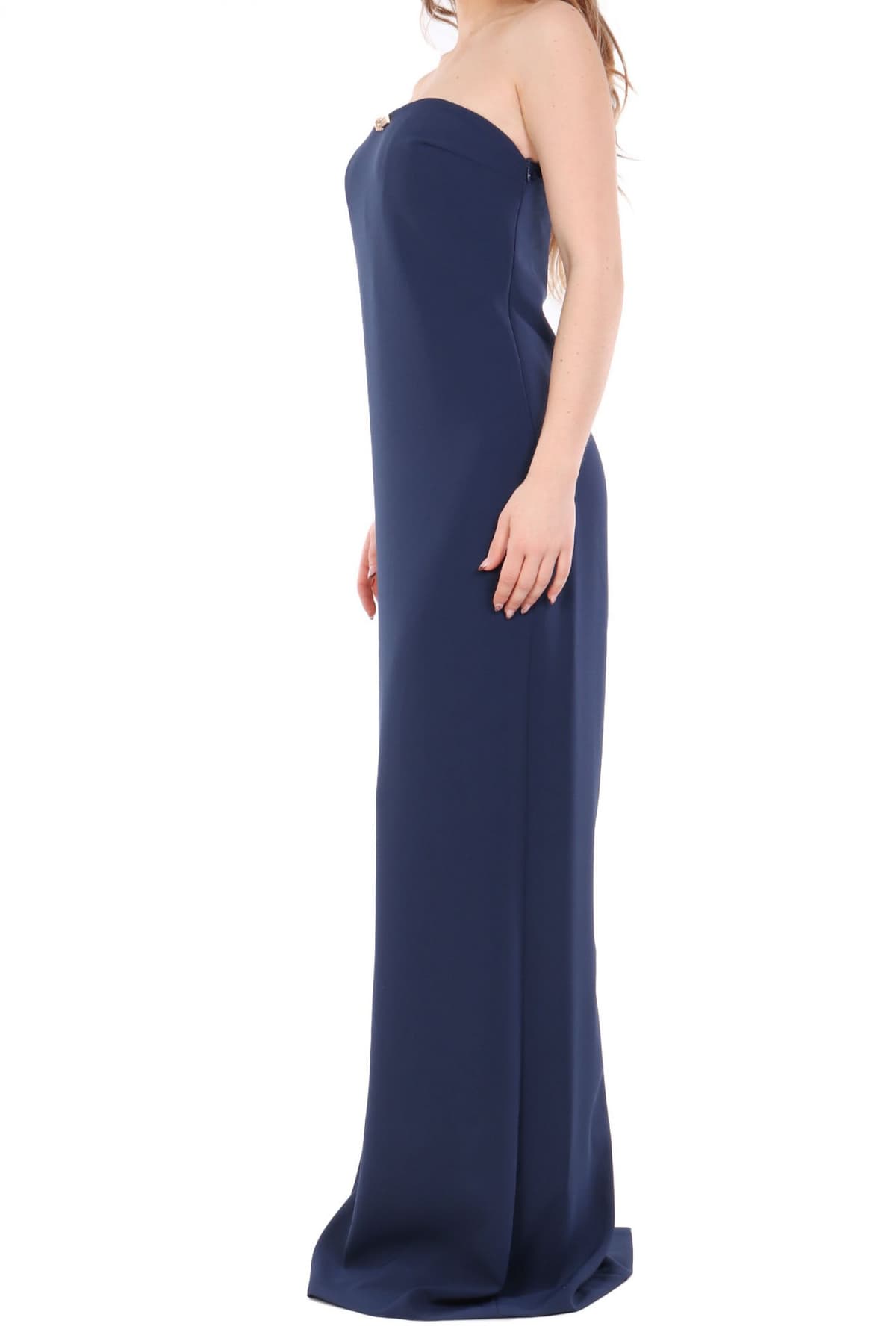 ELISABETTA FRANCHI ΦΟΡΕΜΑ MAXI ΣΤΡΑΠΛΕΣ ΣΚΟΥΡΟ ΜΠΛΕ