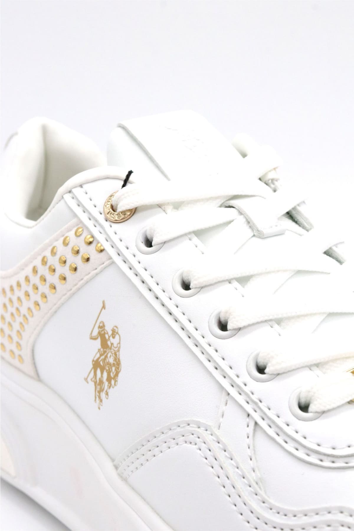 U.S. POLO ASSN. ΠΑΠΟΥΤΣΙΑ SNEAKERS ΧΡΥΣΕΣ ΛΕΠΤΟΜΕΡΕΙΕΣ LOGO ΛΕΥΚΟ