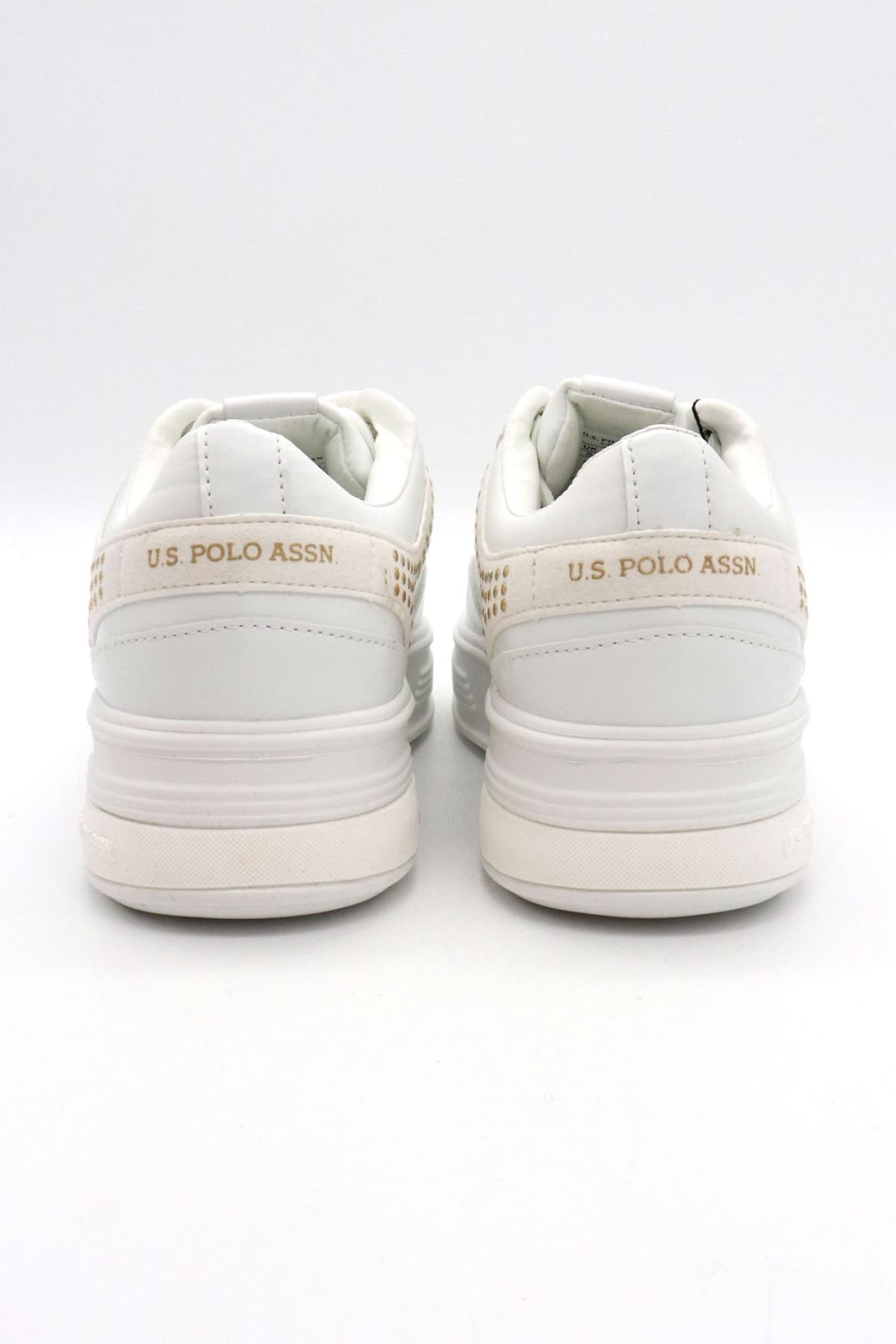 U.S. POLO ASSN. ΠΑΠΟΥΤΣΙΑ SNEAKERS ΧΡΥΣΕΣ ΛΕΠΤΟΜΕΡΕΙΕΣ LOGO ΛΕΥΚΟ