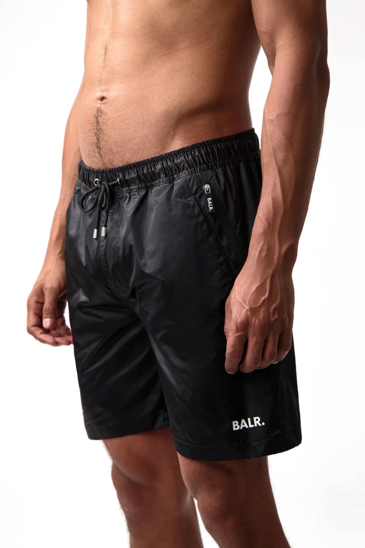 BALR. ΜΑΓΙΩ MONOGRAM SWIMSHORTS SPACE LOGO ΜΑΥΡΟ