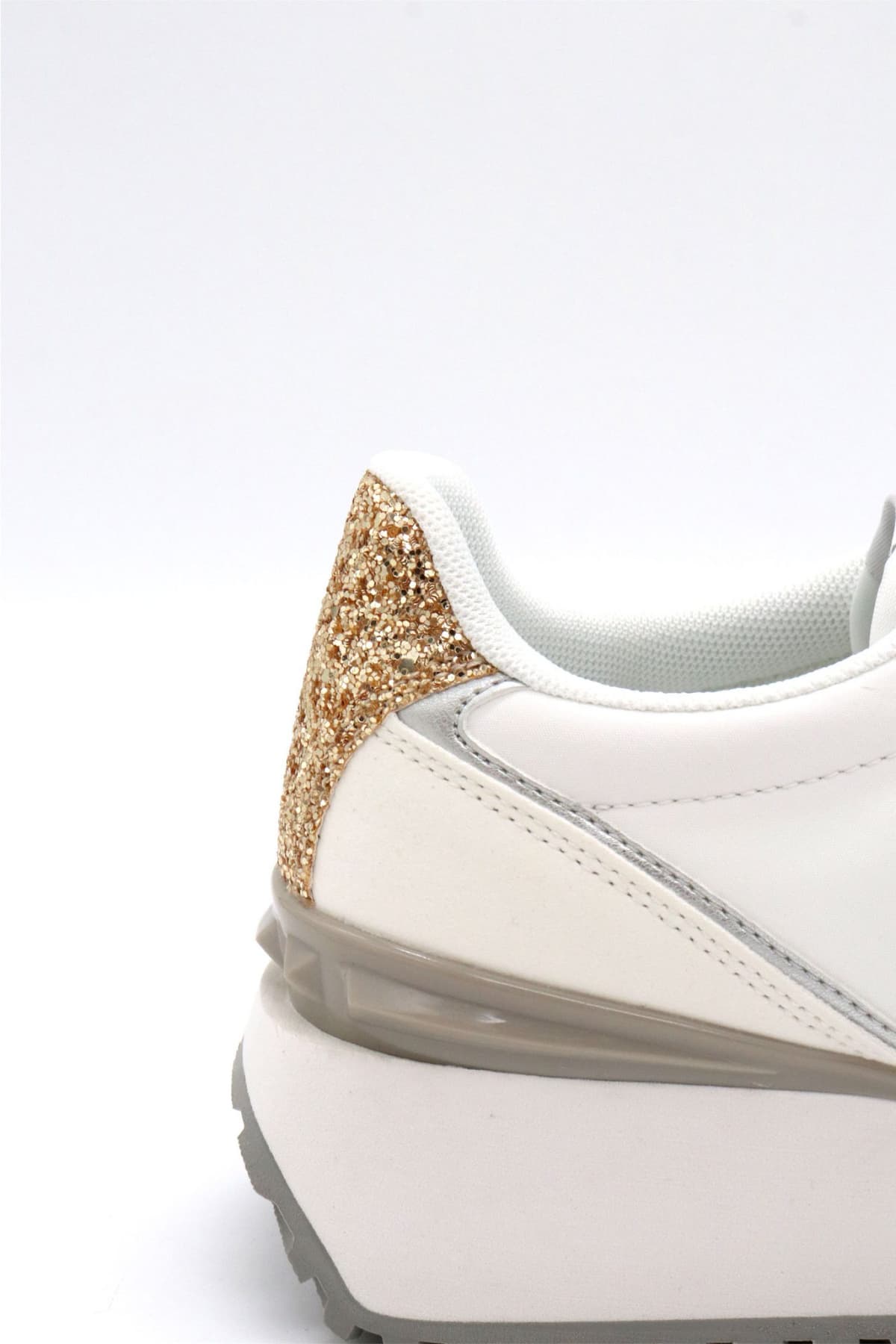 U.S. POLO ASSN. ΠΑΠΟΥΤΣΙΑ SNEAKERS GLITTER LOGO ΛΕΥΚΟ/ΧΡΥΣΟ