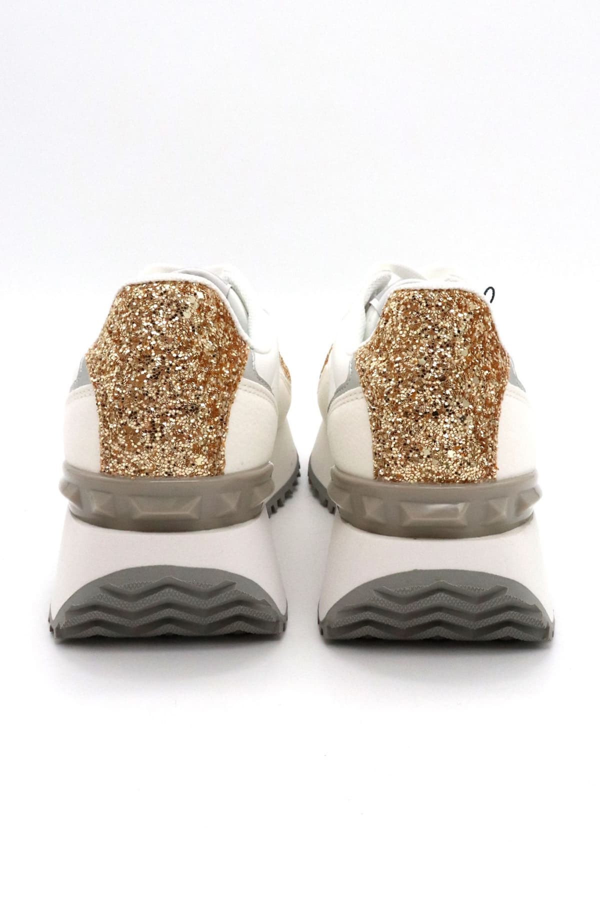 U.S. POLO ASSN. ΠΑΠΟΥΤΣΙΑ SNEAKERS GLITTER LOGO ΛΕΥΚΟ/ΧΡΥΣΟ