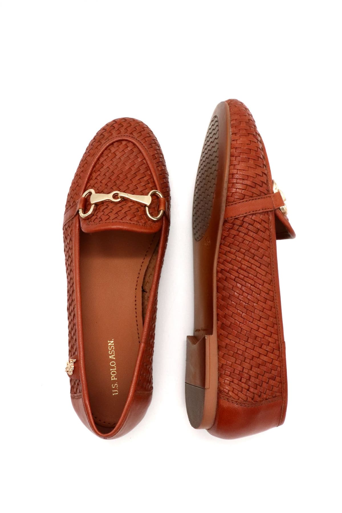 U.S.POLO ASSN ΠΑΠΟΥΤΣΙΑ MOKAΣΙΝΙΑ ΠΛΕΞΗ ΑΓΚΡΑΦΑ ΜΕΤΑΛΛΙΚΟ LOGO ΤΑΜΠΑ