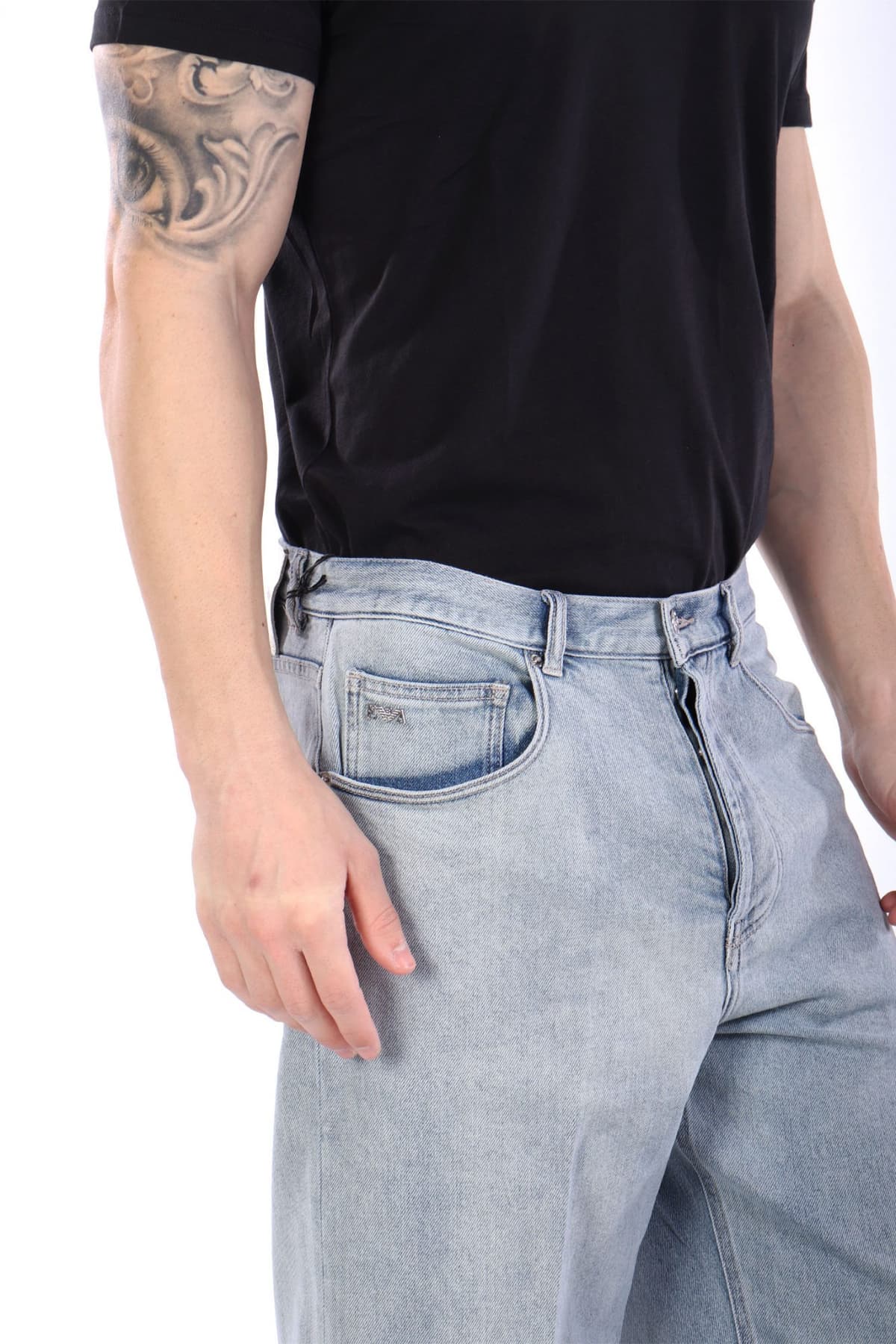 EMPORIO ARMANI ΠΑΝΤΕΛΟΝΙ JEANS J74 LOOSE FIT REGULAR WAIST MIDE WIDW LEG ΓΑΛΑΖΙΟ