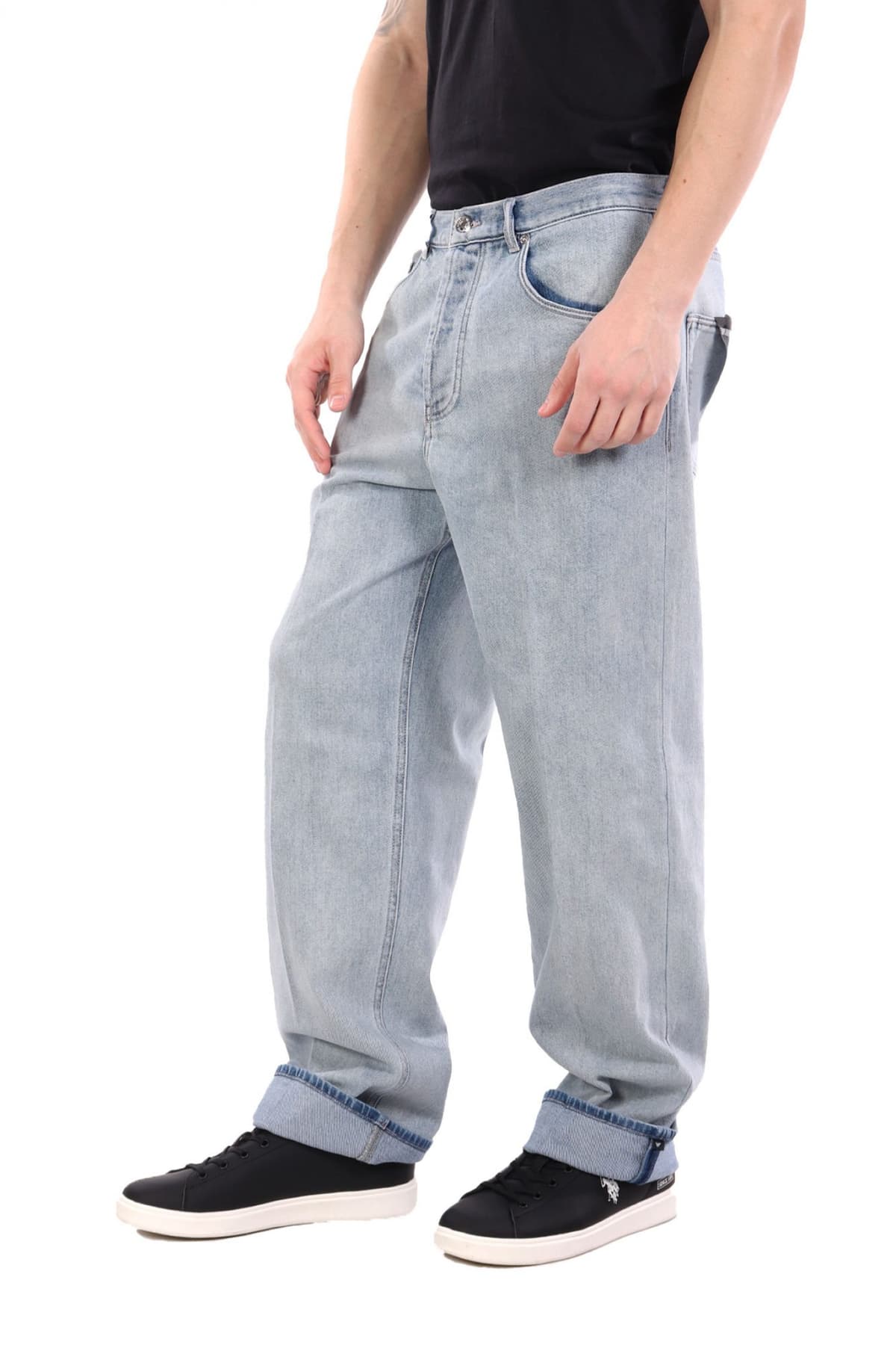 EMPORIO ARMANI ΠΑΝΤΕΛΟΝΙ JEANS J74 LOOSE FIT REGULAR WAIST MIDE WIDW LEG ΓΑΛΑΖΙΟ