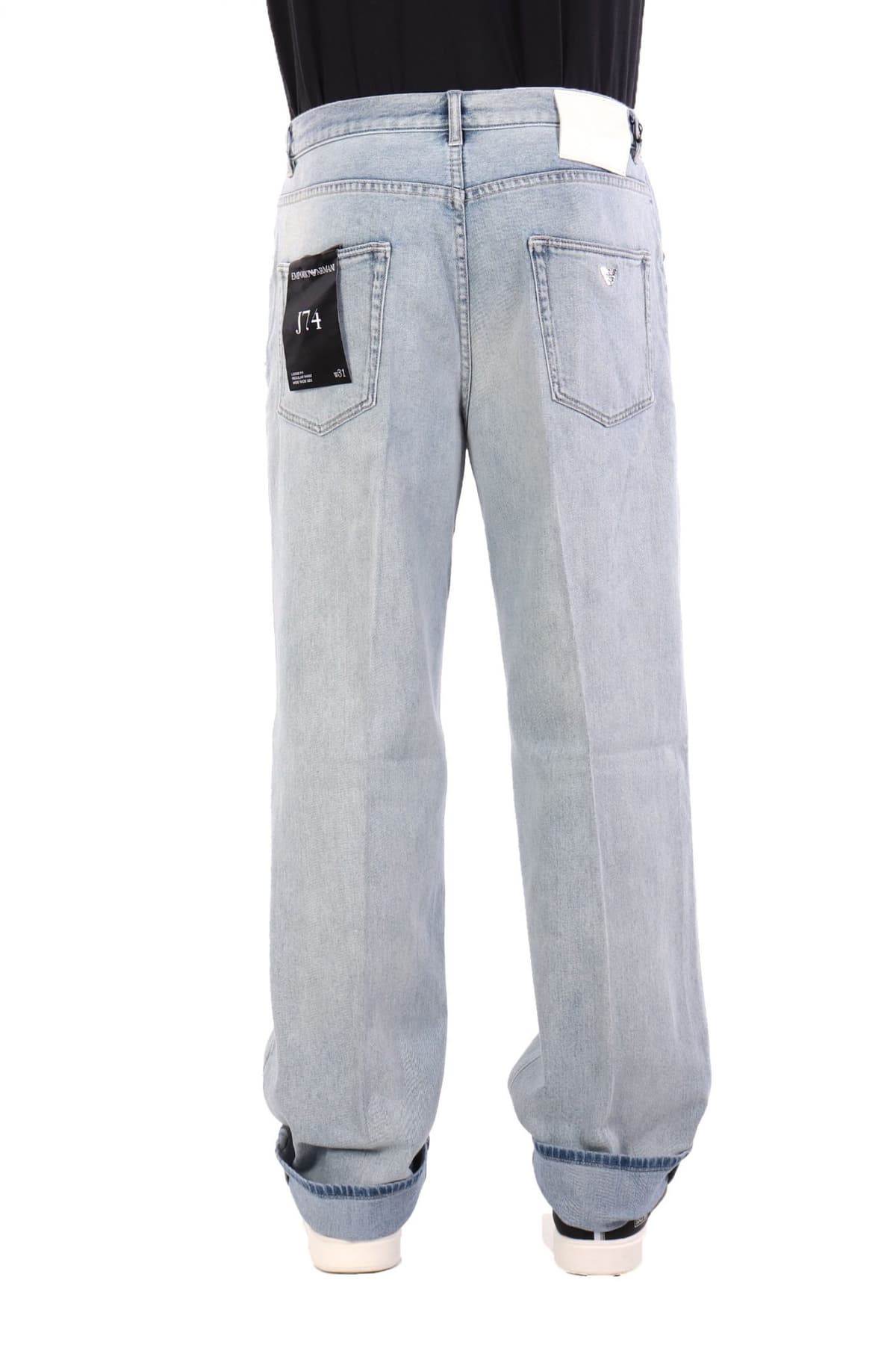 EMPORIO ARMANI ΠΑΝΤΕΛΟΝΙ JEANS J74 LOOSE FIT REGULAR WAIST MIDE WIDW LEG ΓΑΛΑΖΙΟ