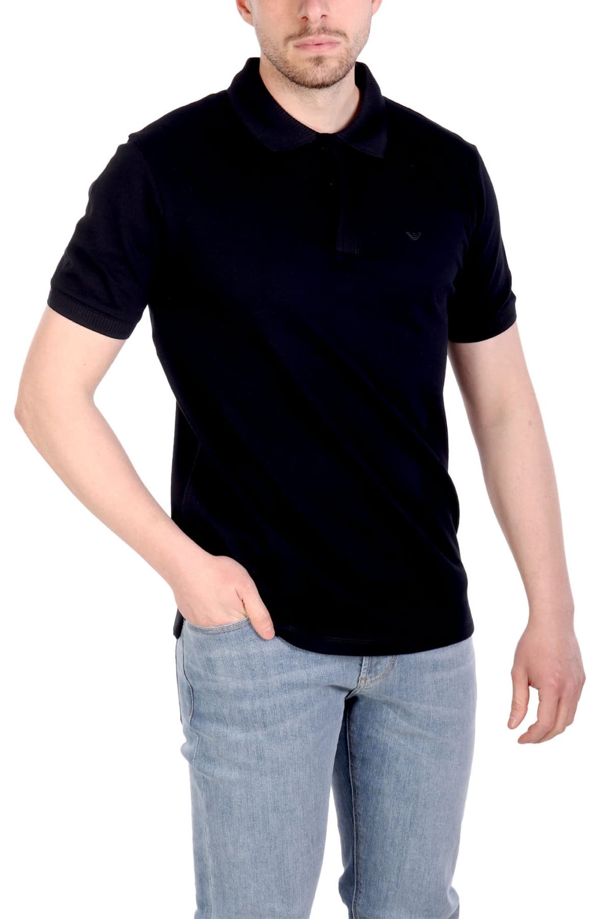 EMPORIO ARMANI POLO LOGO ΜΠΛΕ