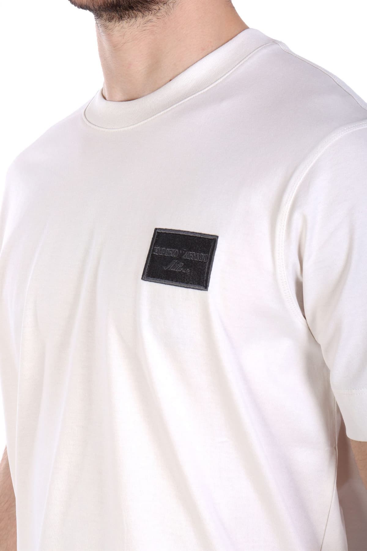 EMPORIO ARMANI T-SHIRT LOGO MILANO ΥΠΟΛΕΥΚΟ