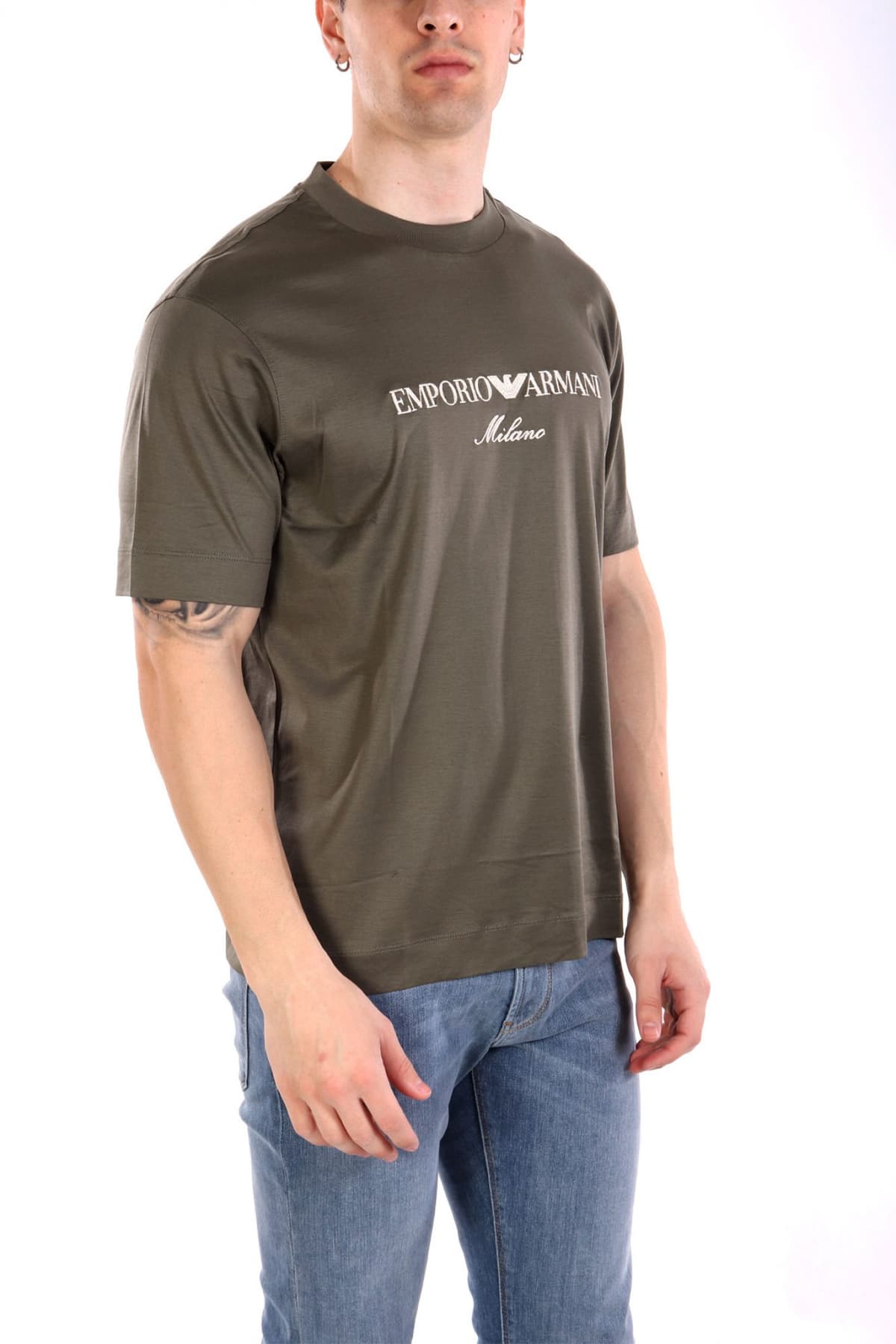 EMPORIO ARMANI T-SHIRT LOGO XAKI