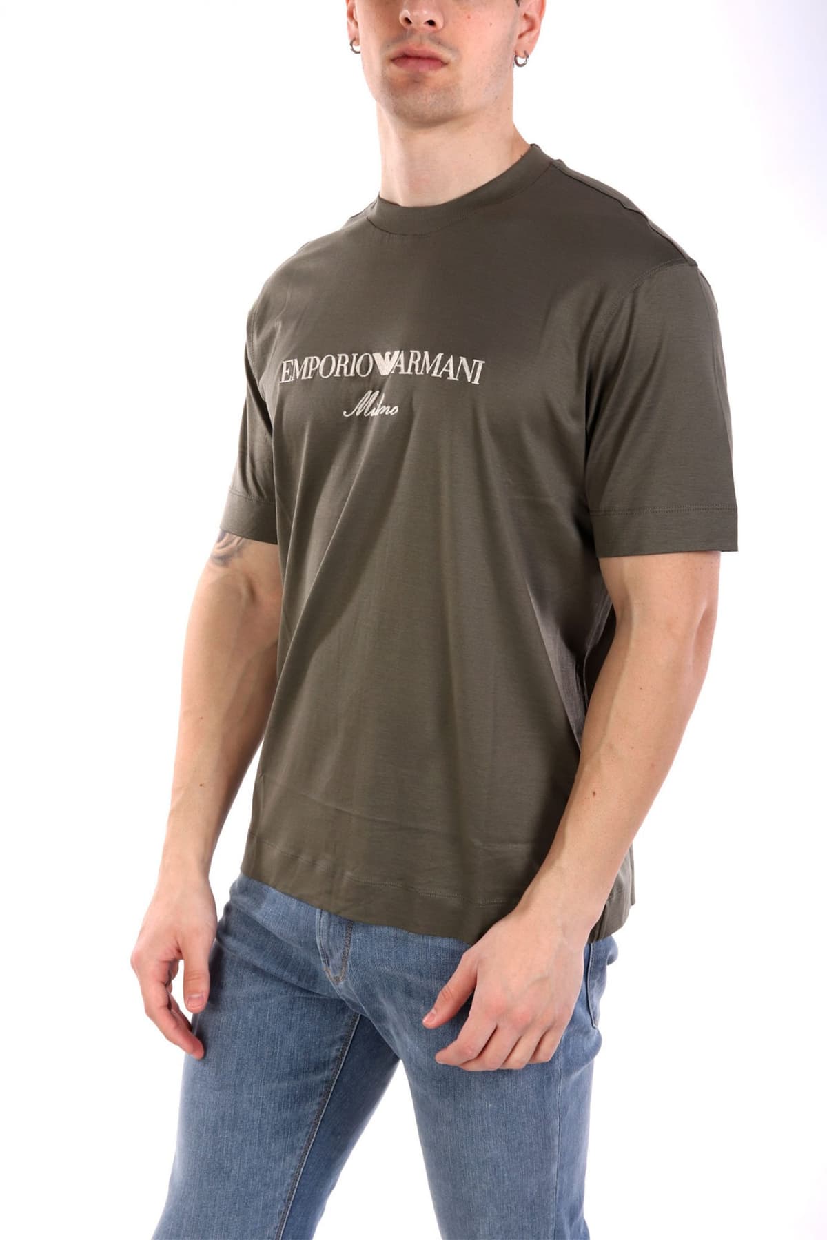 EMPORIO ARMANI T-SHIRT LOGO XAKI
