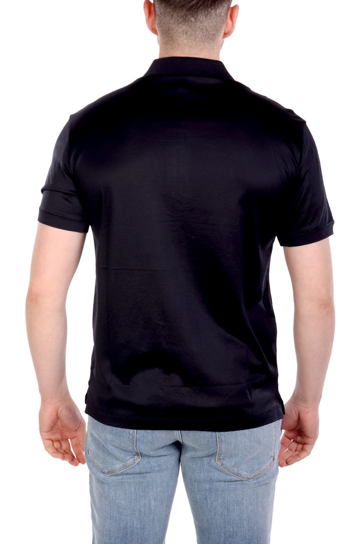 EMPORIO ARMANI POLO HALFZIP LOGO ΜΠΛΕ