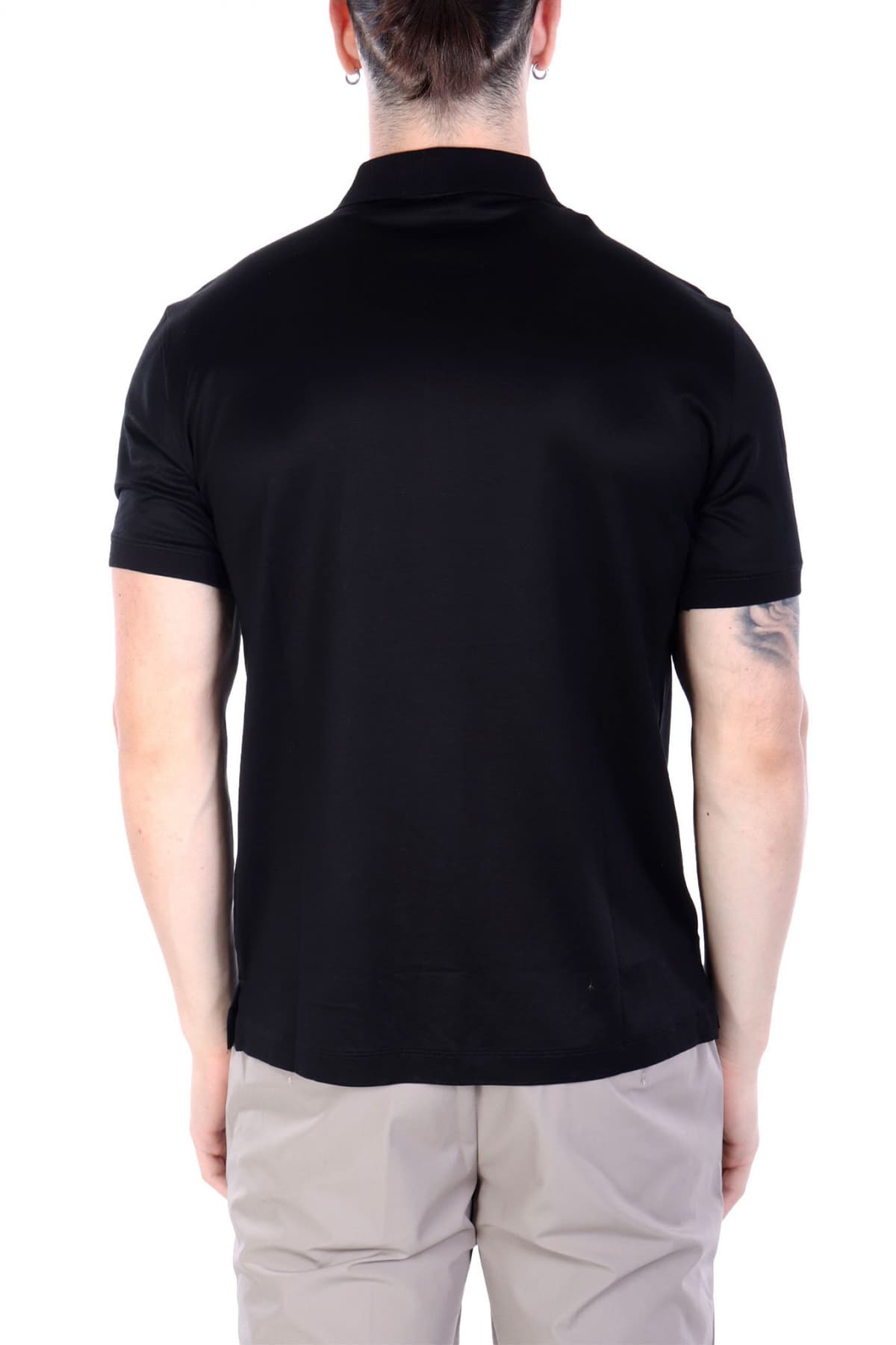 EMPORIO ARMANI POLO HALFZIP LOGO ΜΑΥΡΟ