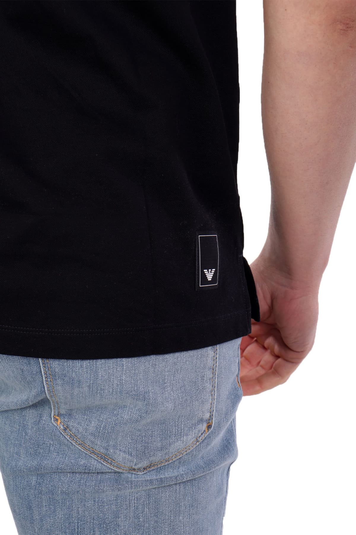 EMPORIO ARMANI POLO HALFZIP LOGO ΜΠΛΕ