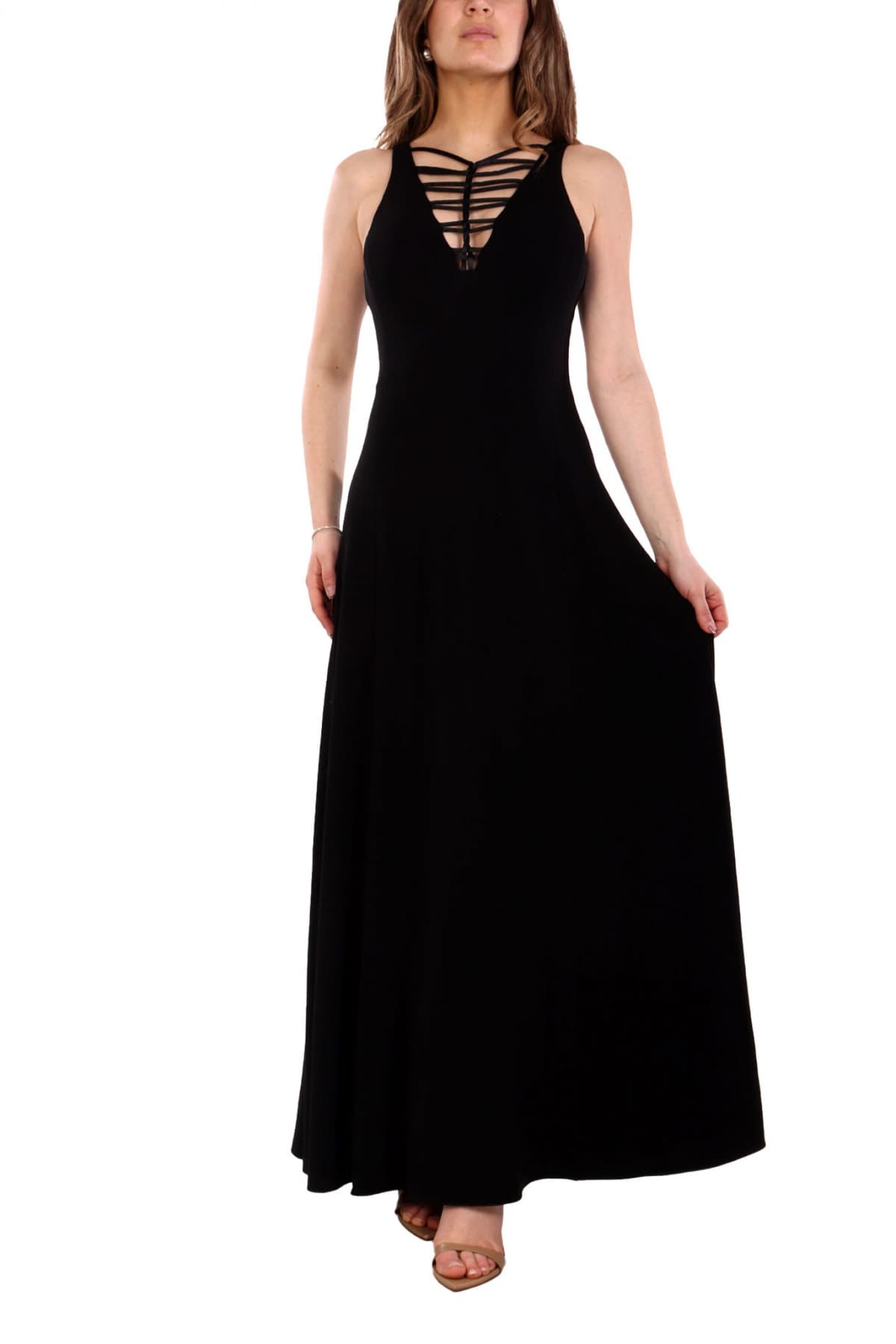 EMPORIO ARMANI ΦΟΡΕΜΑ MAXI ΑΝΟΙΓΜΑ ΚΟΡΔΟΝΙΑ ΜΠΡΟΣΤΑ ΜΑΥΡΟ