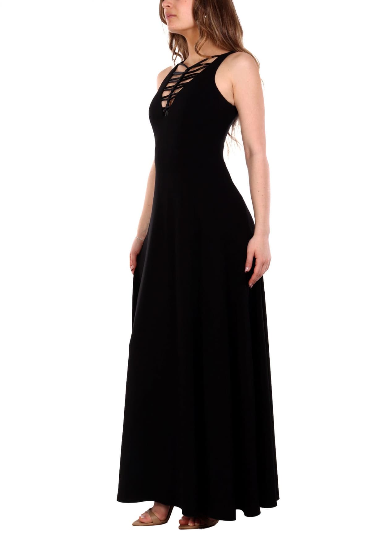 EMPORIO ARMANI ΦΟΡΕΜΑ MAXI ΑΝΟΙΓΜΑ ΚΟΡΔΟΝΙΑ ΜΠΡΟΣΤΑ ΜΑΥΡΟ