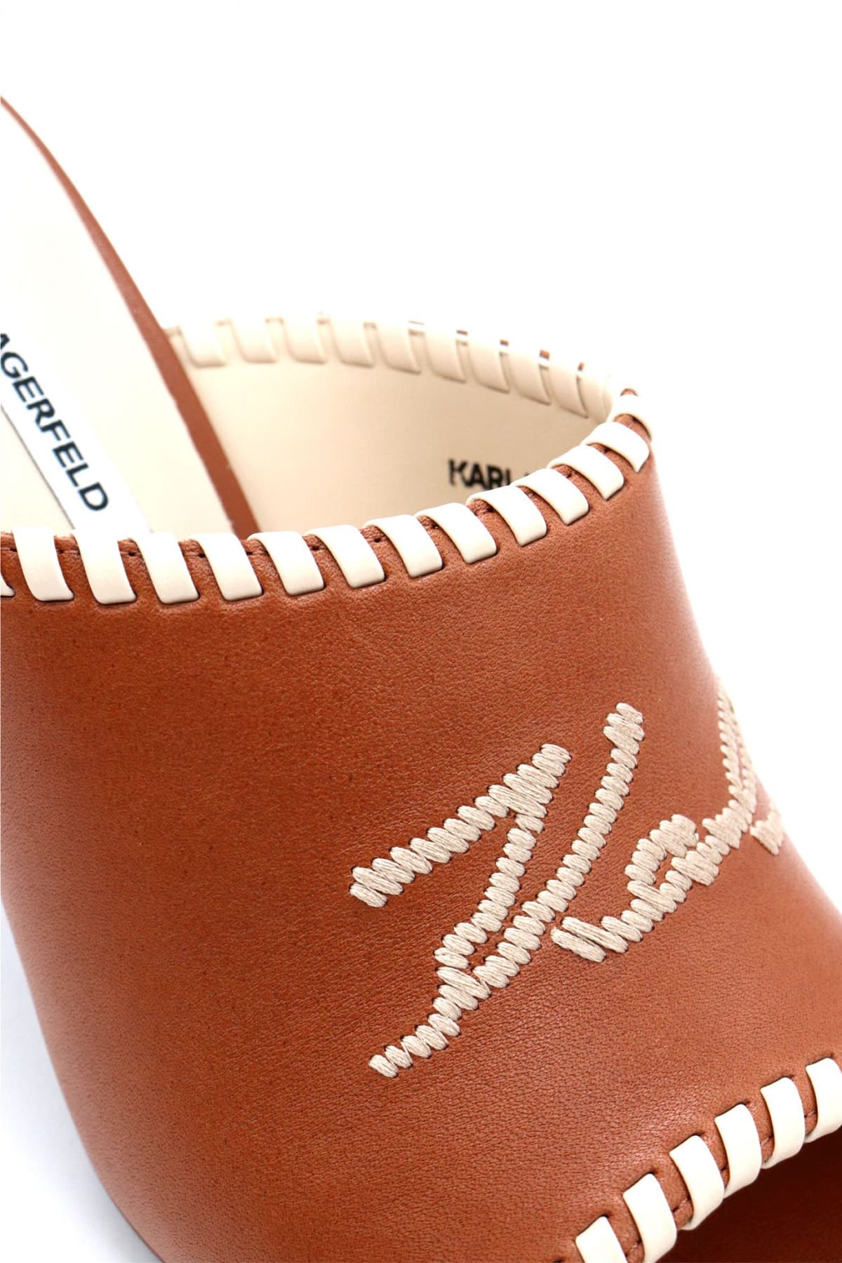 KARL LAGERFELD ΠΑΠΟΥΤΣΙΑ MULES ASTRA NOVA MΠΕΖ ΡΑΦΕΣ LOGO ΤΑΜΠΑ