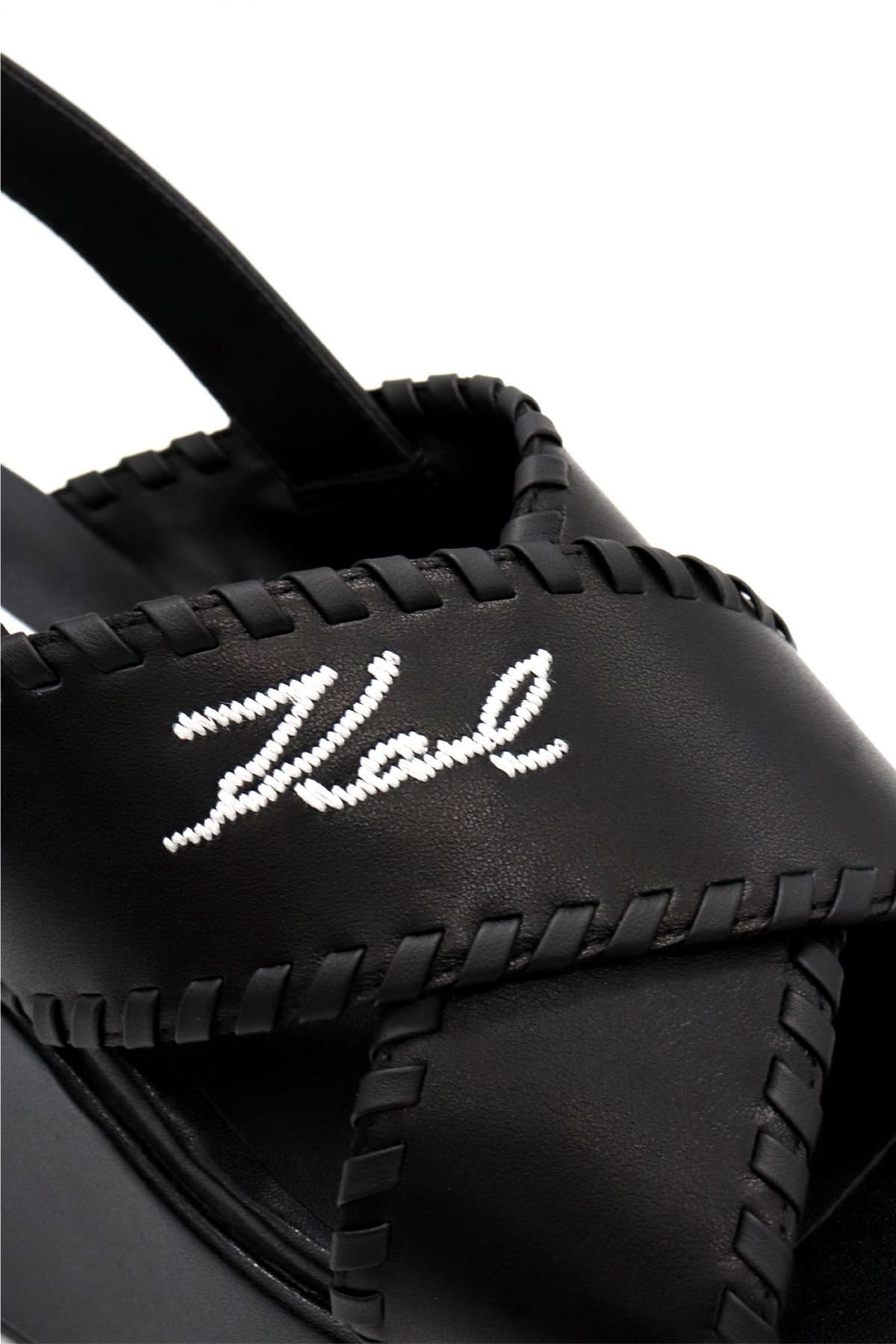 KARL LAGERFELD ΠΑΠΟΥΤΣΙΑ ΠΛΑΤΦΟΡΜΕΣ WENDY WHIPSTICH KROSS STRAP LOGO ΜΑΥΡΟ