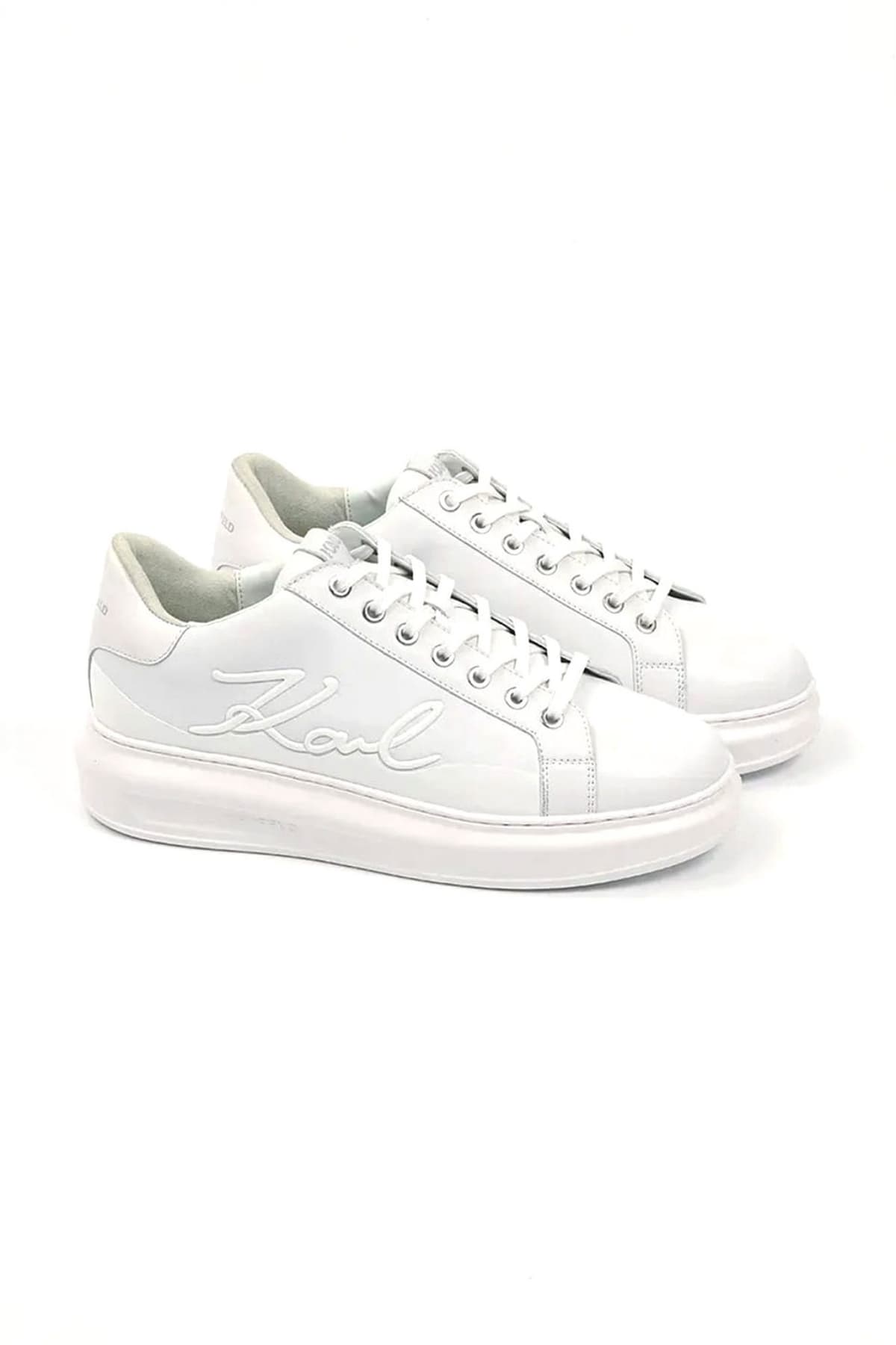 KARL LAGERFELD ΠΑΠΟΥΤΣΙΑ SNEAKERS KAPRI MENS KARL SIGNIA SHINE ΛΕΥΚΟ