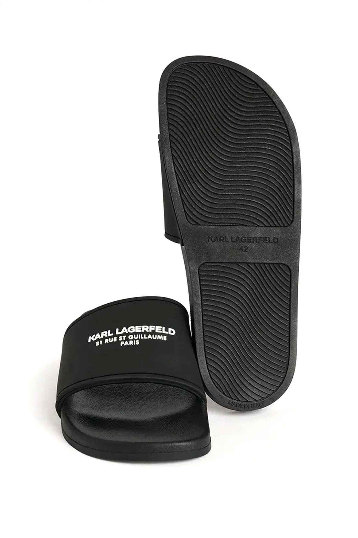 KARL LAGERFELD ΠΑΝΤΟΦΛΕΣ KONDO RSG LOGO SLIDE ΜΑΥΡΟ