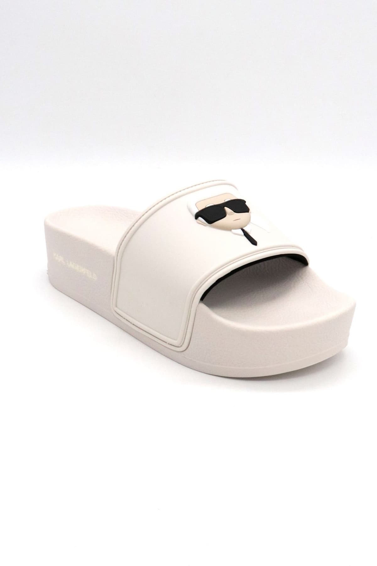 KARL LAGERFELD ΠΑΠΟΥΤΣΙΑ ΠΑΝΤΟΦΛΕΣ KONDO MAXI LOGO ΥΠΟΛΕΥΚΟ