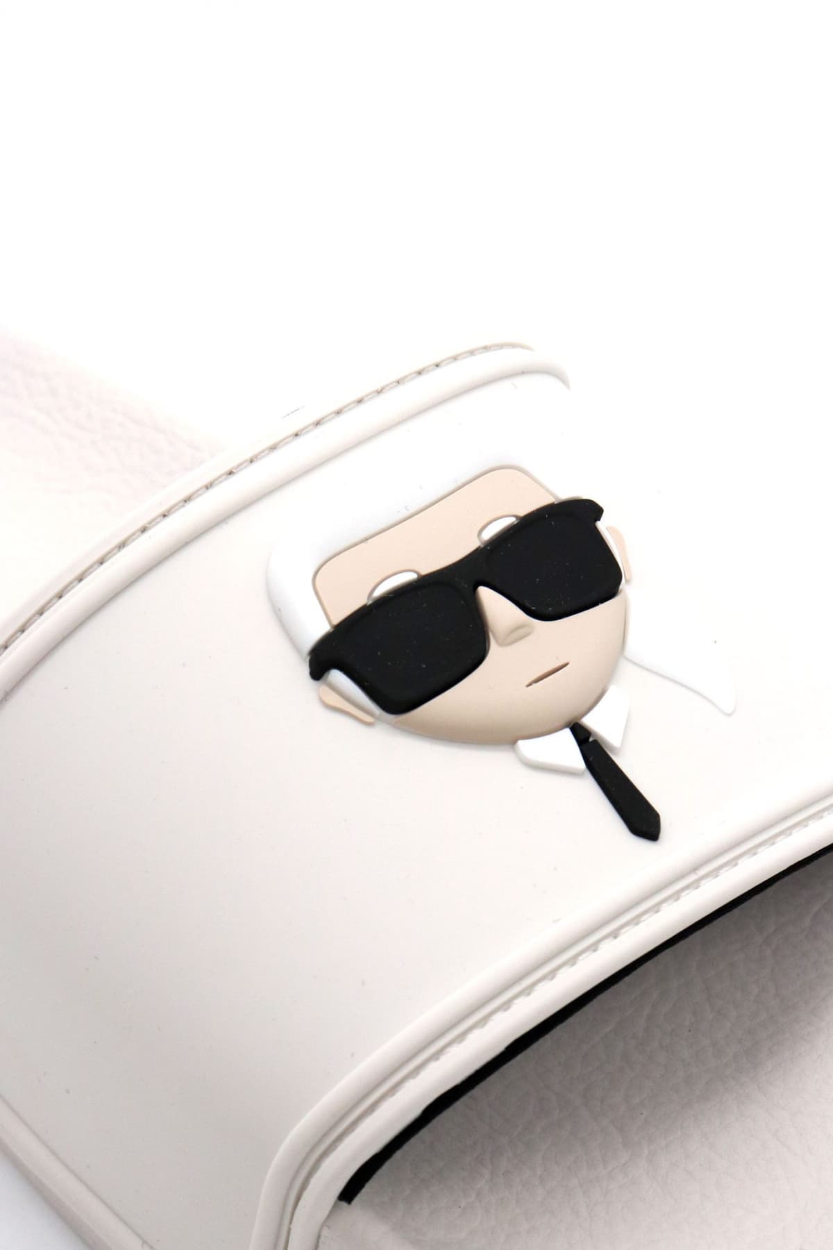 KARL LAGERFELD ΠΑΠΟΥΤΣΙΑ ΠΑΝΤΟΦΛΕΣ KONDO MAXI LOGO ΥΠΟΛΕΥΚΟ