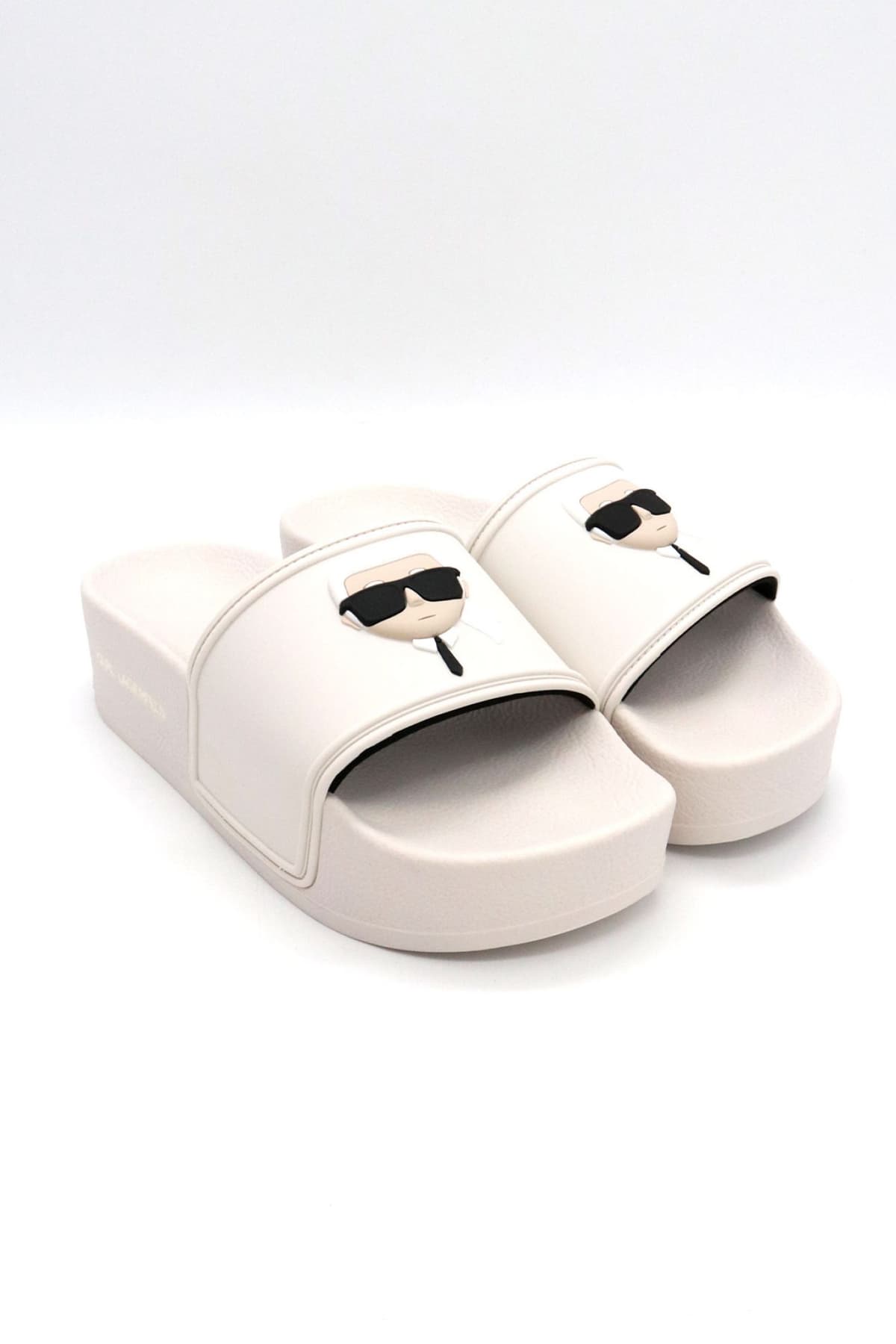 KARL LAGERFELD ΠΑΠΟΥΤΣΙΑ ΠΑΝΤΟΦΛΕΣ KONDO MAXI LOGO ΥΠΟΛΕΥΚΟ