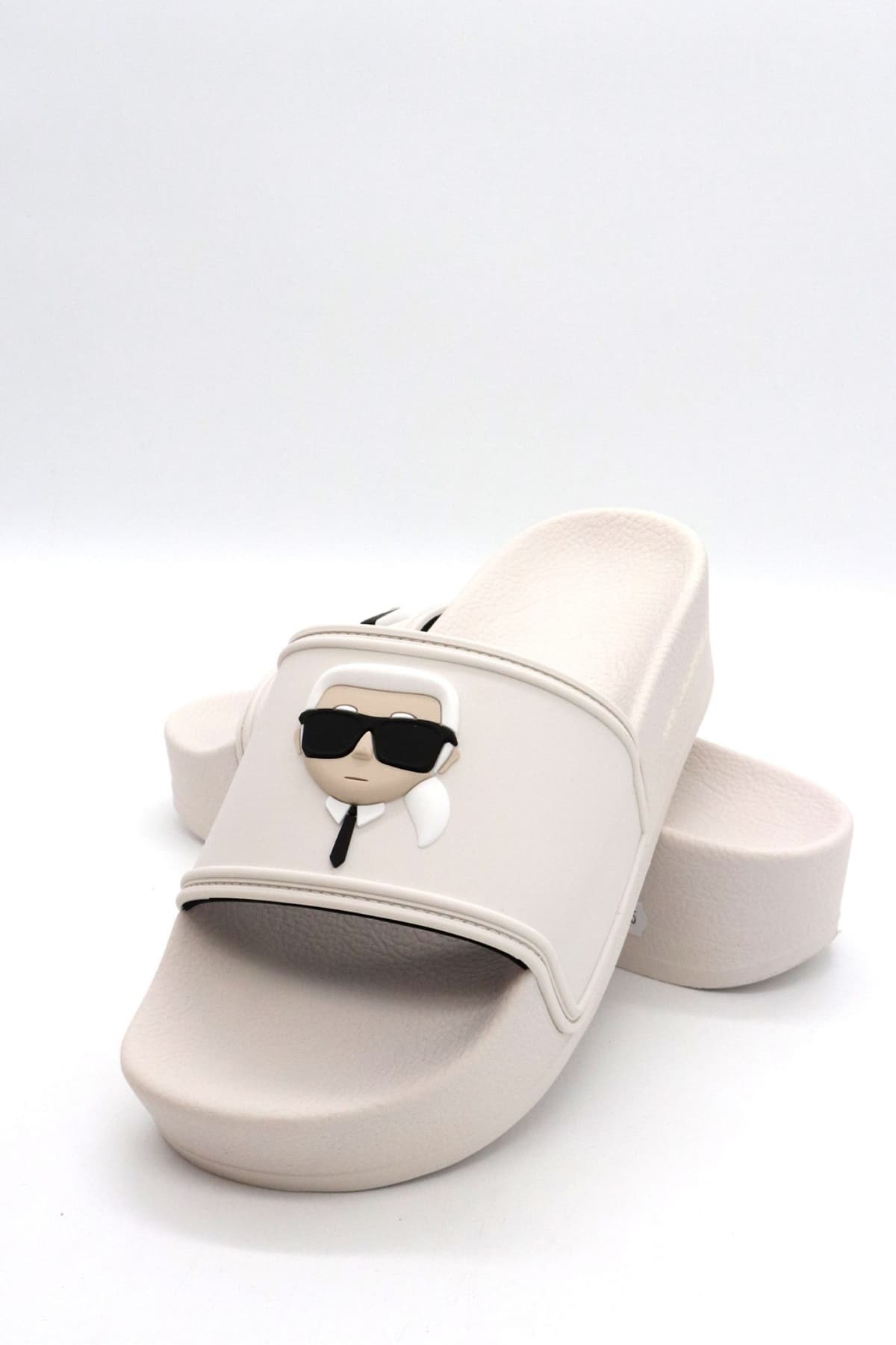 KARL LAGERFELD ΠΑΠΟΥΤΣΙΑ ΠΑΝΤΟΦΛΕΣ KONDO MAXI LOGO ΥΠΟΛΕΥΚΟ