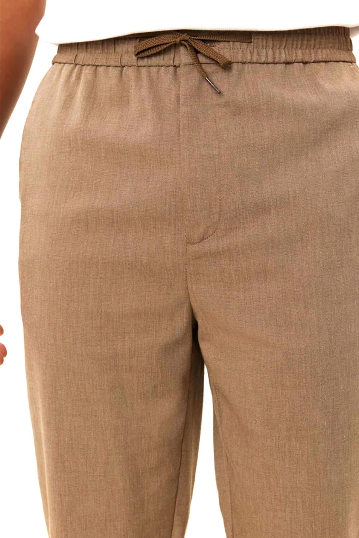 LES DEUX ΠΑΝΤΕΛΟΝΙ ΛΙΝΟ COMO REGULAR FIT ΚΑΦΕ ΠΟΥΡΟ