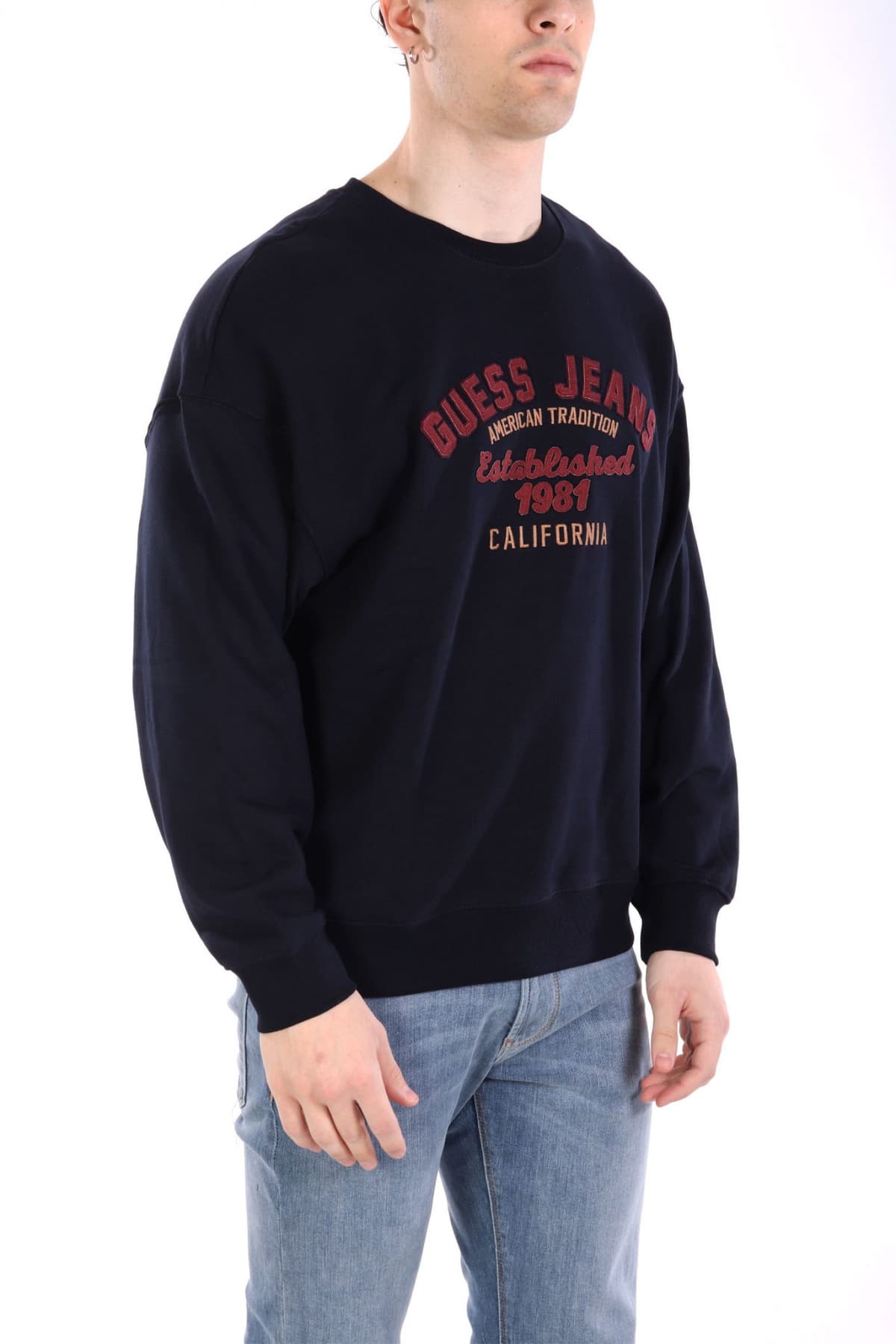 GUESS JEANS ΦΟΥΤΕΡ CREW NECK OVERSIZED LOGO ΜΠΛΕ