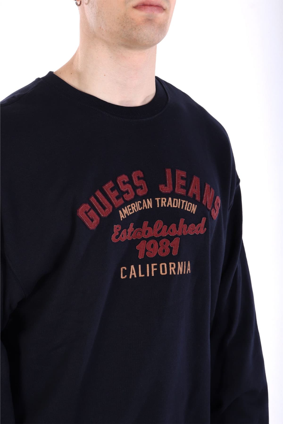 GUESS JEANS ΦΟΥΤΕΡ CREW NECK OVERSIZED LOGO ΜΠΛΕ