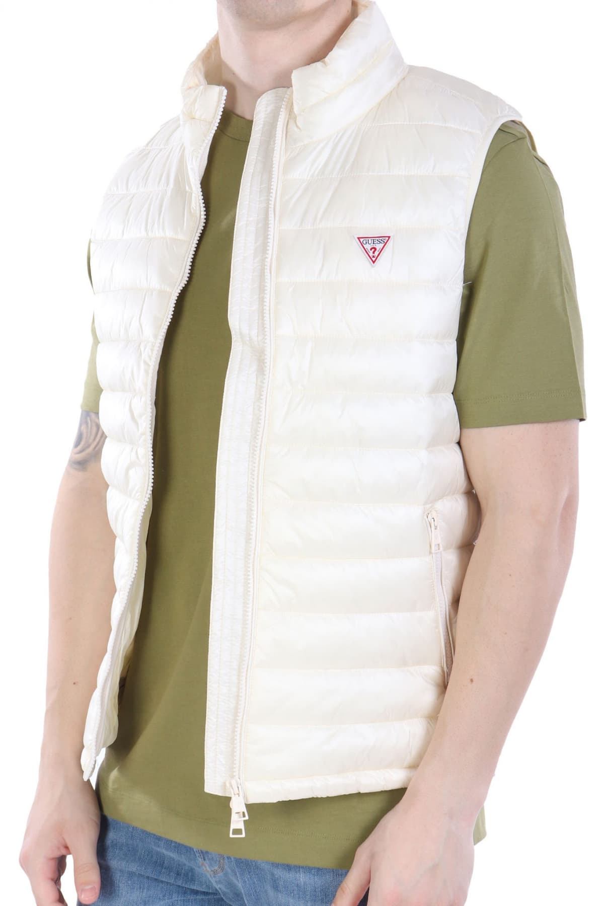 GUESS JEANS ΜΠΟΥΦΑΝ ΑΜΑΝΙΚΟ LOGO ΕΚΡΟΥ